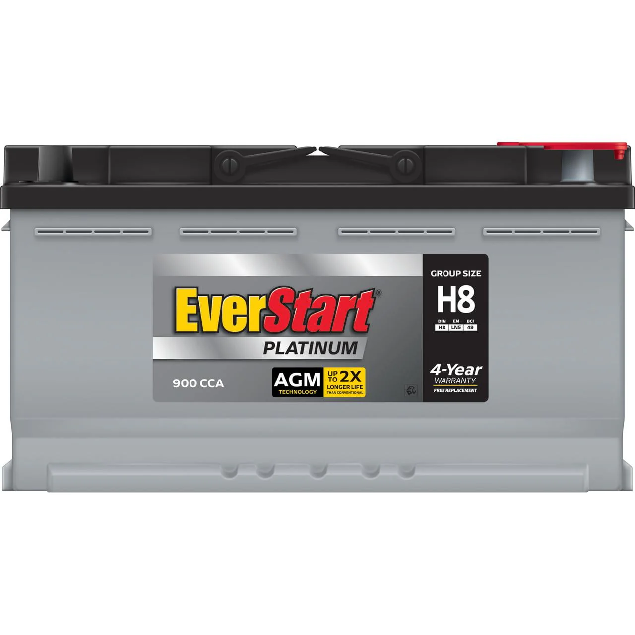 EverStart Platinum BOXED AGM Battery, Group Size H8 12 Volt, 900 CCA