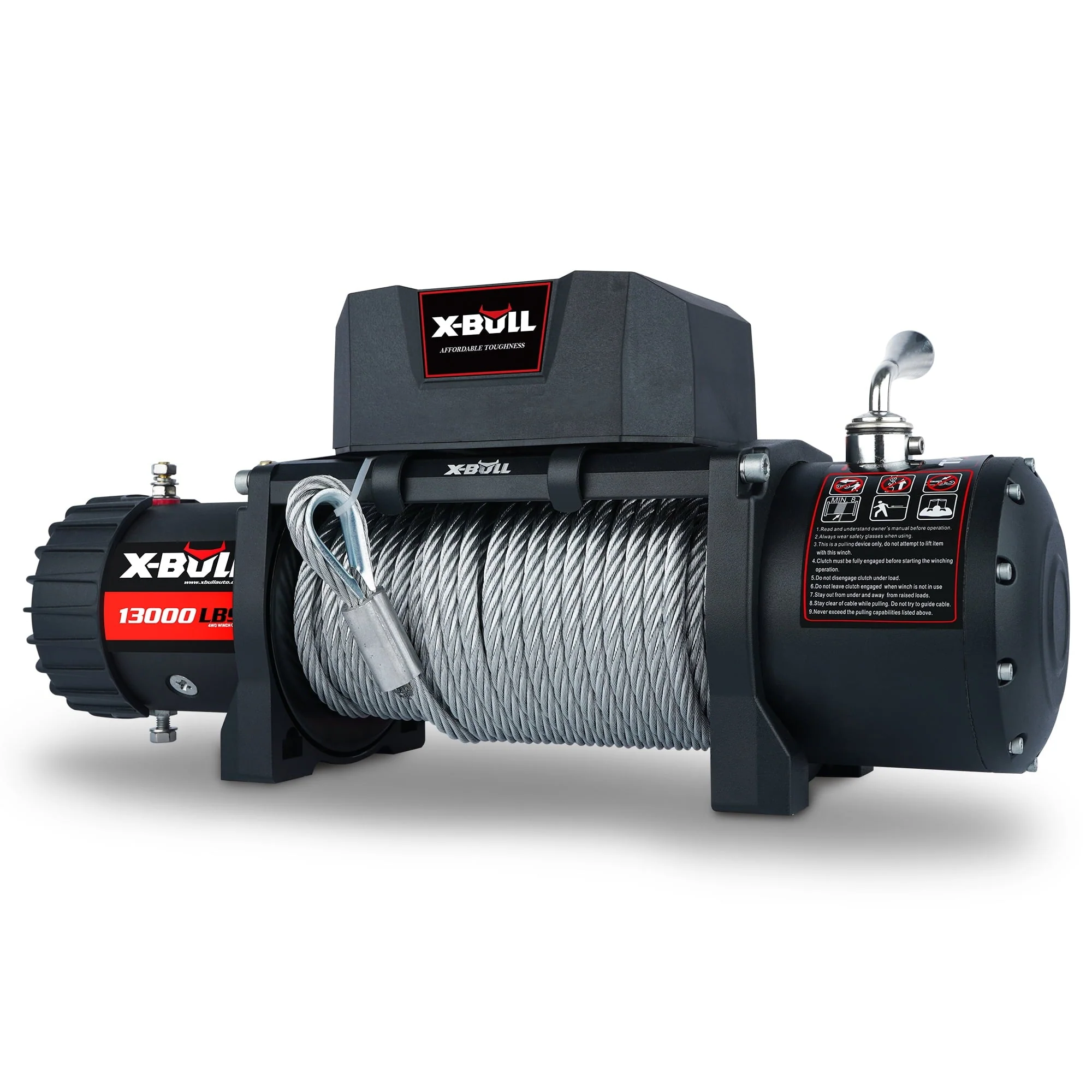 X-BULL Electric Winch 13000LBS 12V Winch Steel Cable SUV Jeep Truck Towing Winch 4WD Off-Road