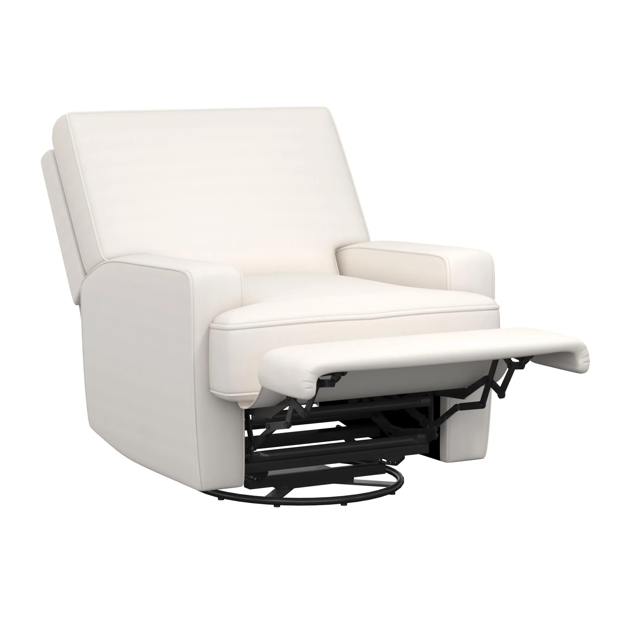 Baby Relax Rylan 4-in-1 Swivel Glider Rocker Recliner Chair, White Linen