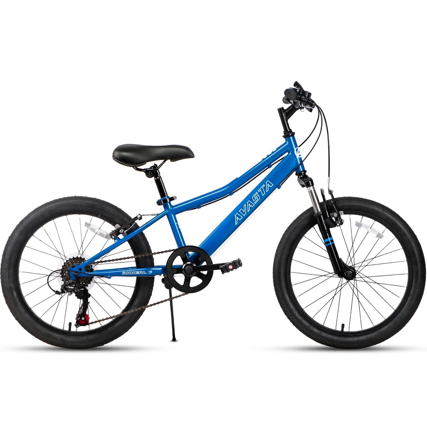 AVASTA 20'' Big Kids Mountain Bike for Age 6 7 8 9 10 11 12 Years Old Boys Girls Teen with Suspension Fork Front & Rear Dual Hand Brakes 6 Speeds Drivetrain, Cyan