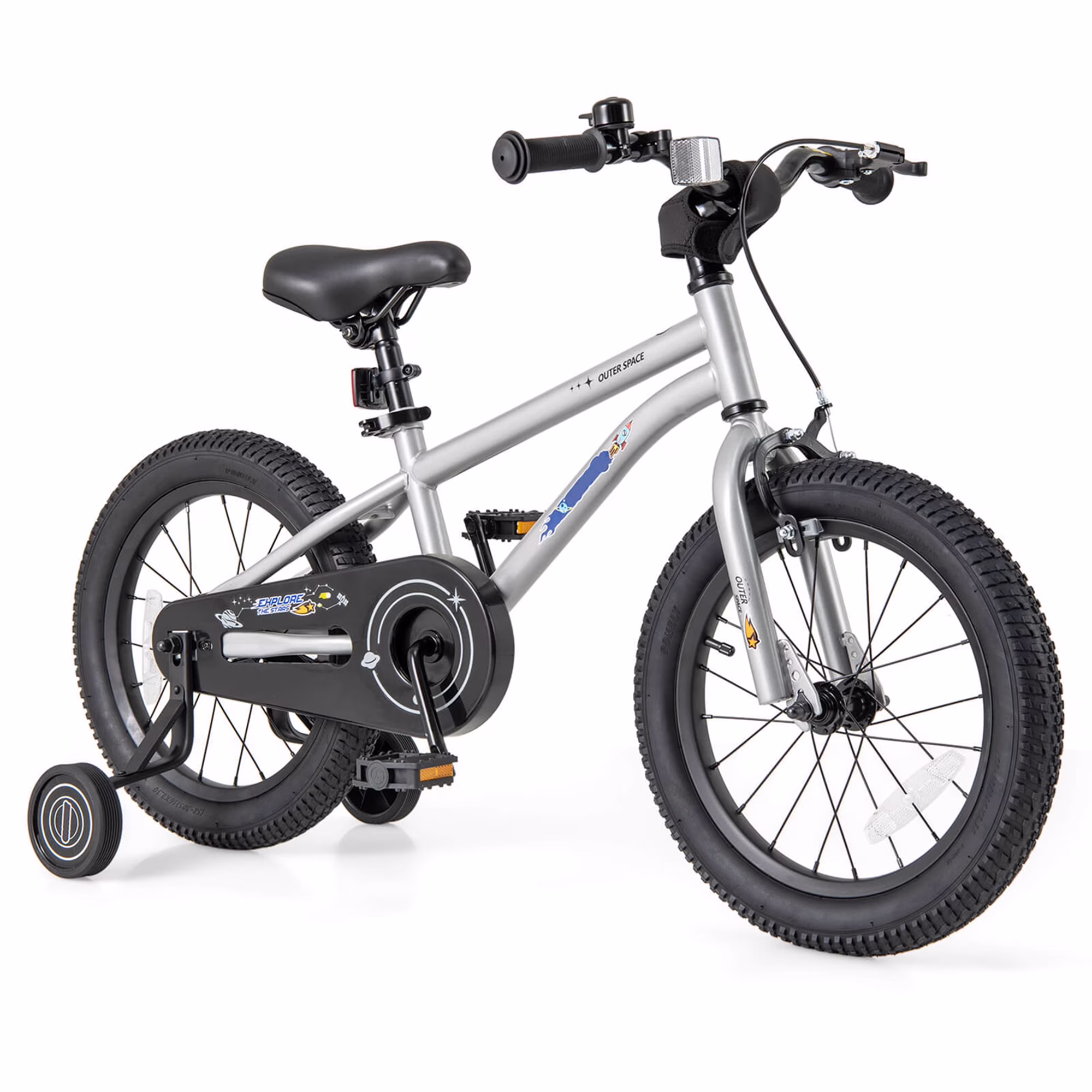 Costway 16-Inch Kid��s Bike for 4-7 Years Old with Adjustable Saddle & Anti-slip Handlebar Black
