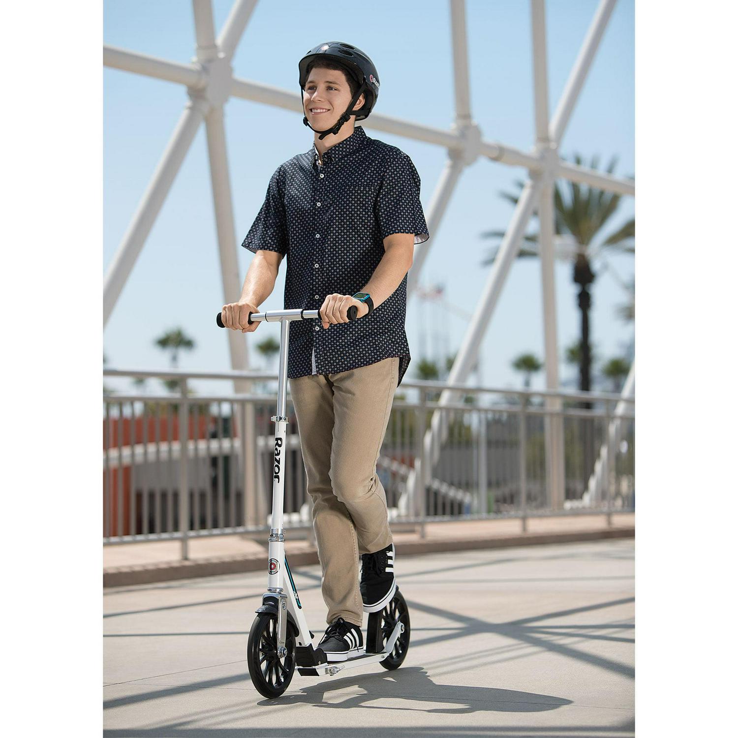 Razor A6 Folding Kick Scooter - 10″ Large Wheels. Aluminum Frame. for Teen & Adult up to 220 lb