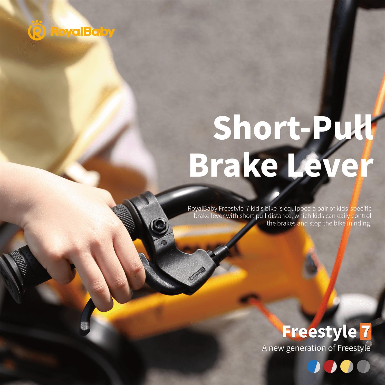 Royalbaby Freestyle 7 Kids Bike Toddlers 14 Inch Wheel Dual Handbrakes Bicycle Beginners Boys Girls Ages 3-5 Years. Kickstand and Water Bottle Included. Blue