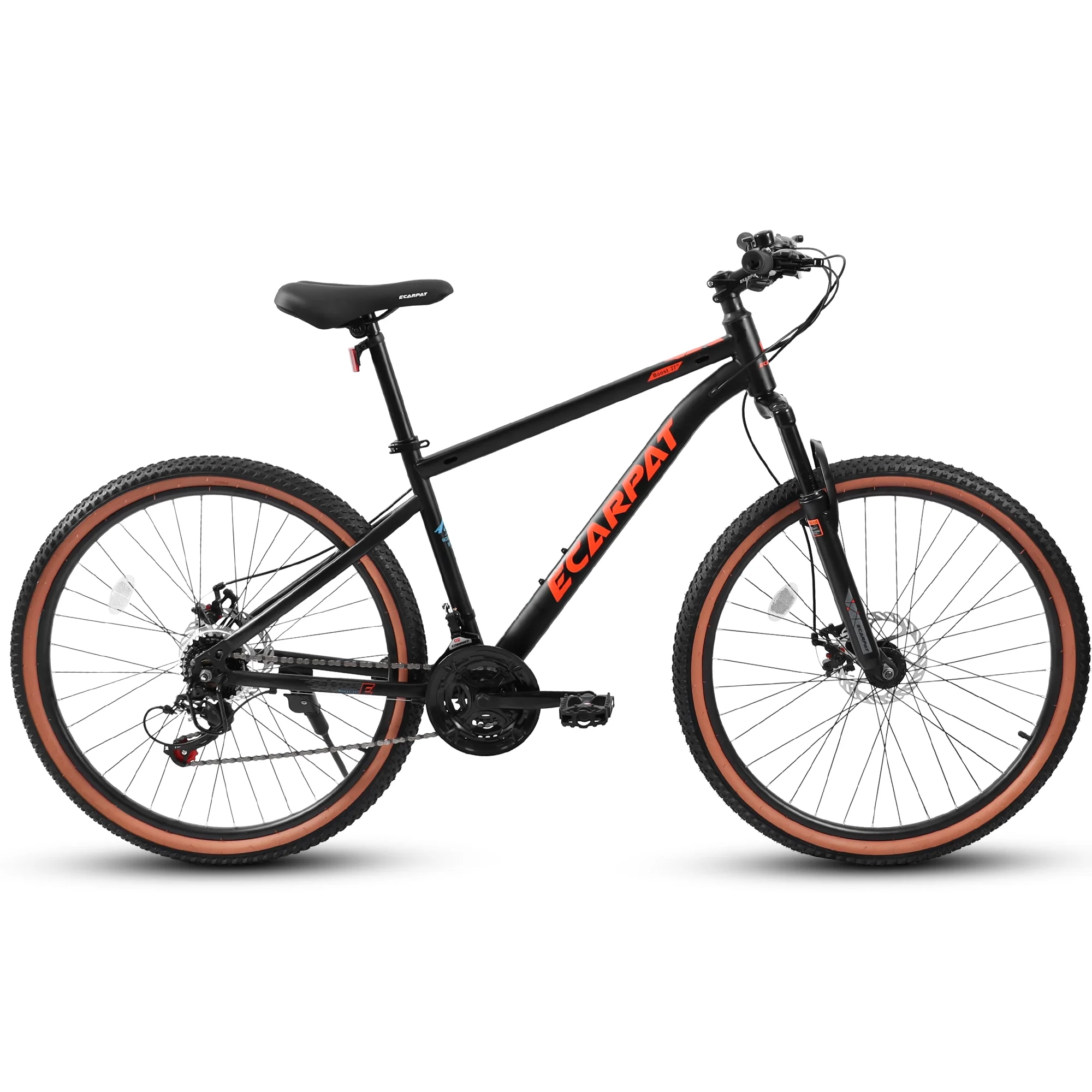 27.5 Inch Mountain Bike for Adults, Durable High Carbon Steel Frame, Disc Brakes, Stylish Brown Edge Tires, Ideal for Commuting and Outdoor Exploration