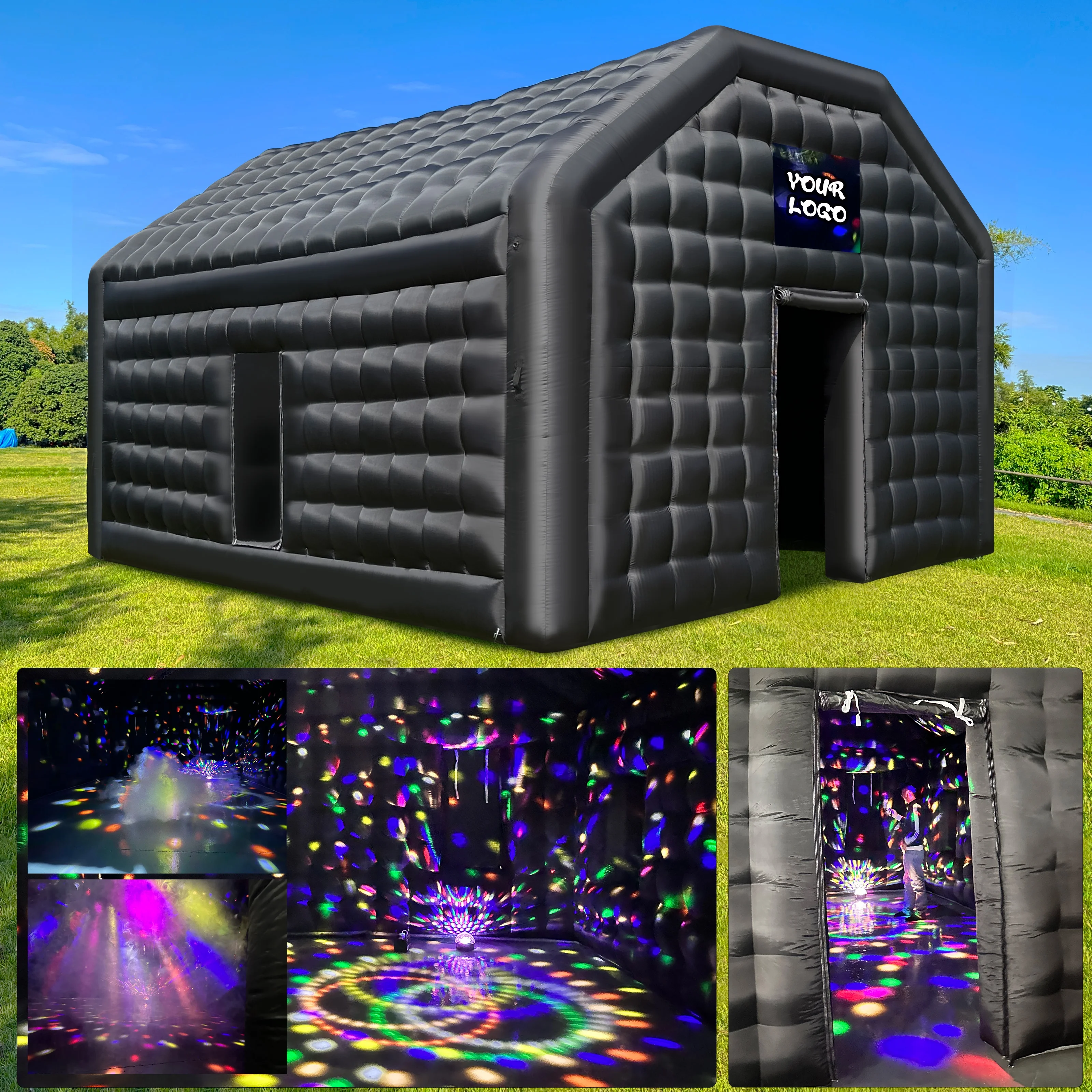 WARSUN 60 Person Large inflatable Party Tent with Disco Cube