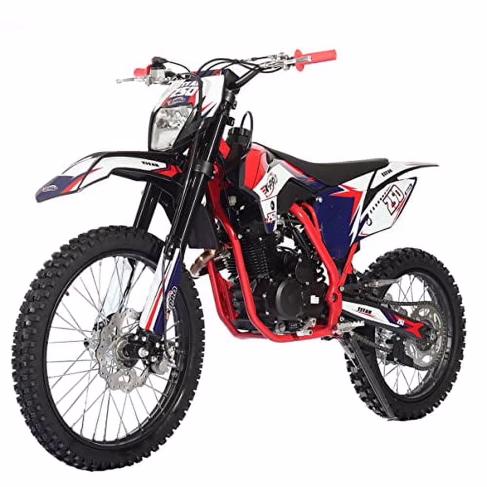 X-Pro Brand New Titan 250cc Gas Pit Dirt Bike with LED Headlight, 5-Speed Manual Transmission, Electric/Kick Start! Big 21