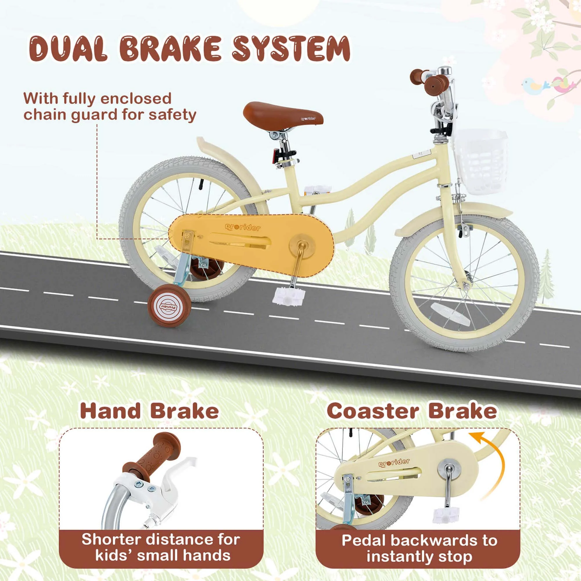 Costway 18'' Kids Bike Toddler Bicycle with Training Wheel Kickstand for 4-8 Years Old Pink