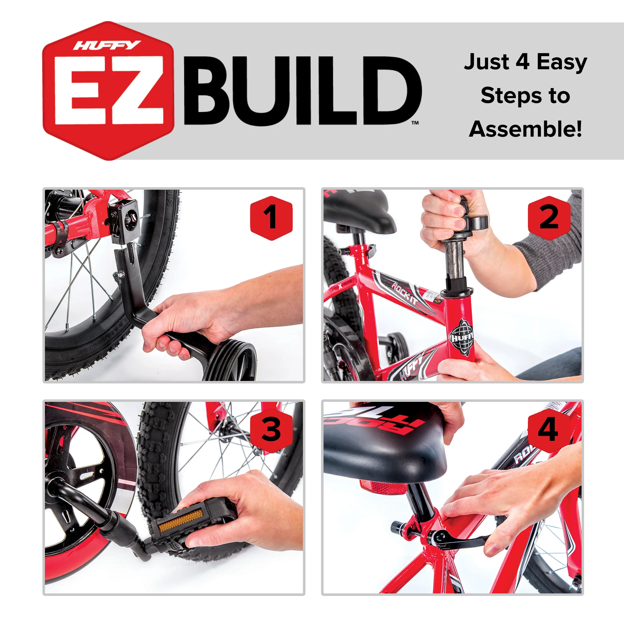 12 in. Rock It Boy Kids Bike, Grey Matte and Lime