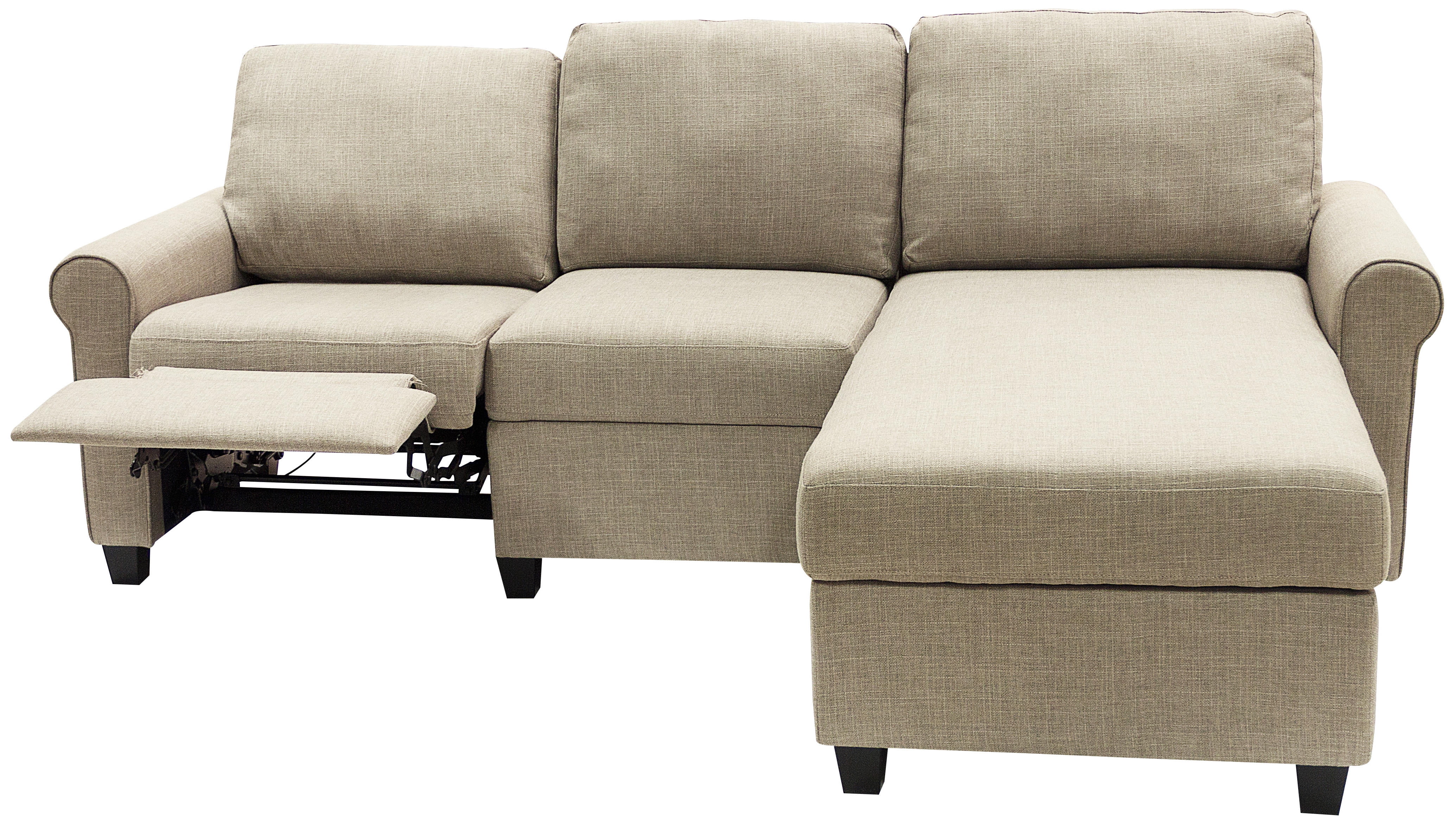 Serta Copenhagen Reclining Sectional with Right Storage Chaise - Oatmeal