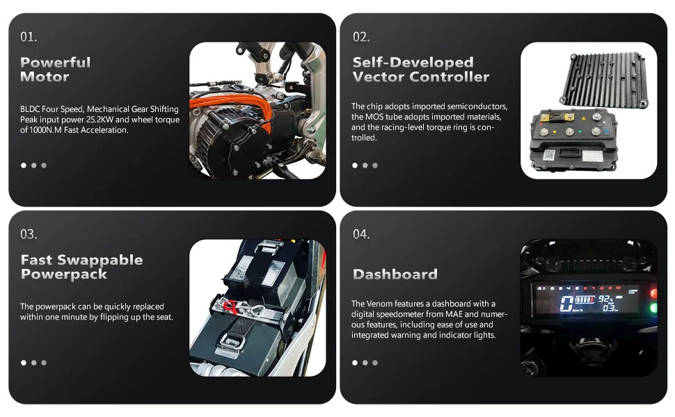 MotoTec Venom 72v 12000w Electric Dirt Bike White