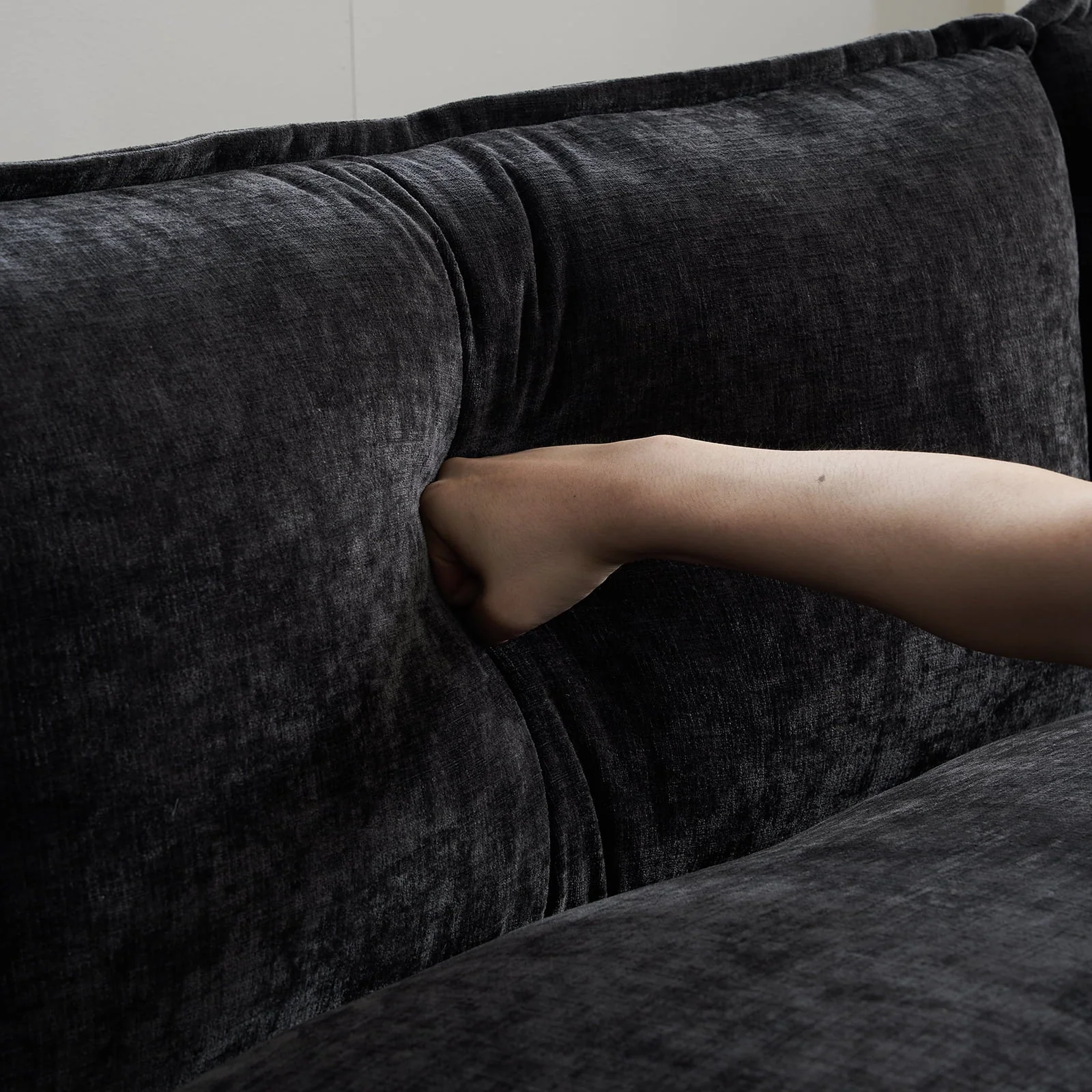 Zimtown Sectional Sofa with Ottoman, L Shaped Convertible Couch with Removable Chaise Chenille Fabric Sofa Set for 4-6 Persons Living Room Furniture Dark Grey