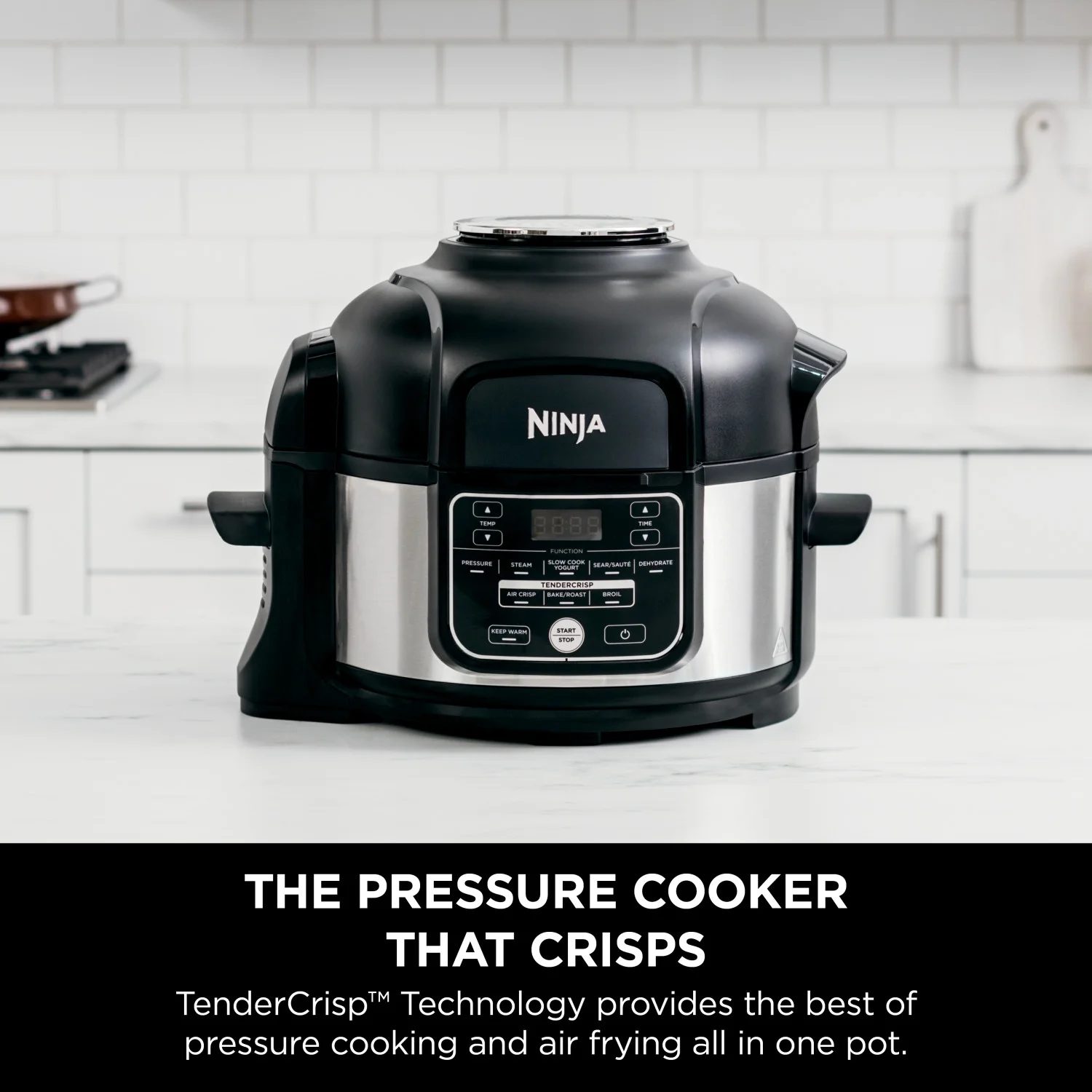 Ninja Foodi 10-in-1 5 Qt Pressure Cooker, Steamer, Bake, Broil, Dehydrate, Air Fryer, Non-Stick, FD101 Stainless Steel