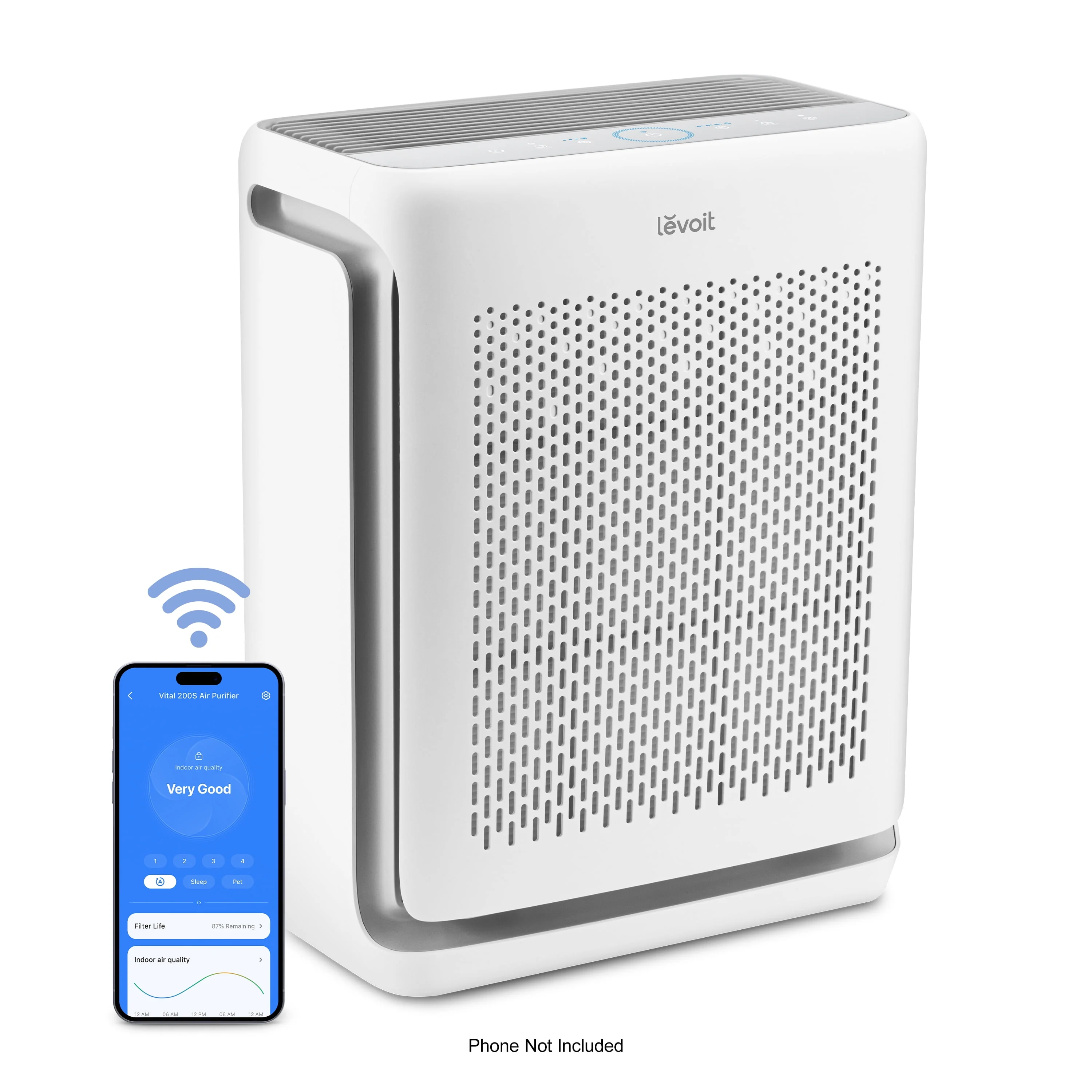 Levoit Vital 200S Smart True HEPA Air Purifier, Filters 0.3-Micron Airborne Particles, Traps Dust, Smoke, Odors, Pet Dander, Auto Mode, 380 sq ft Coverage