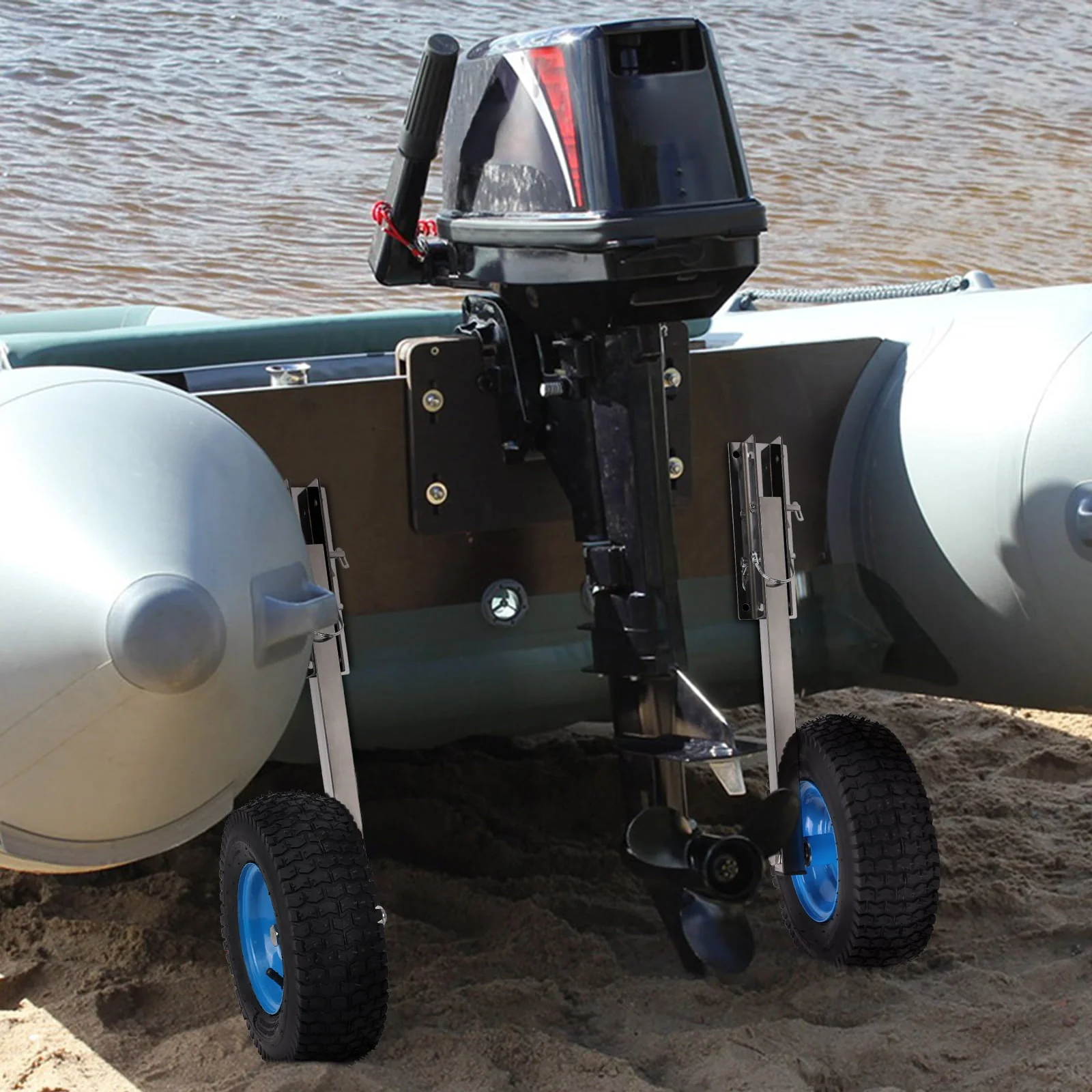 Wheels 600LBS Boat Boat Transom Launching Wheel with 12 Inch Wheels Set for Inflatable Boat & Aluminum Boat