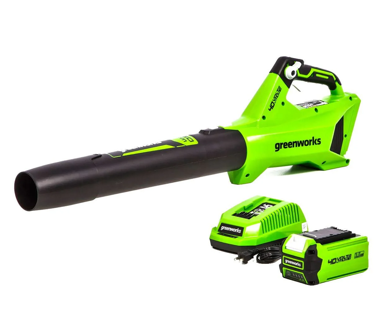 Greenworks 40V (120 mph / 450 cfm) Axial Blower, 2.5Ah Battery and Charger