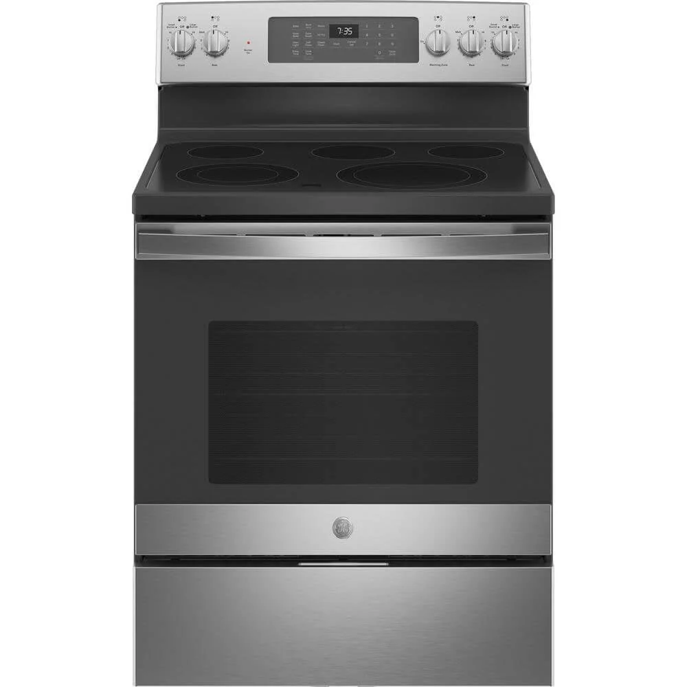 GE JB735SPSS 5.3 Cu. Ft. Stainless Steel Electric Convection Range with Air Fry