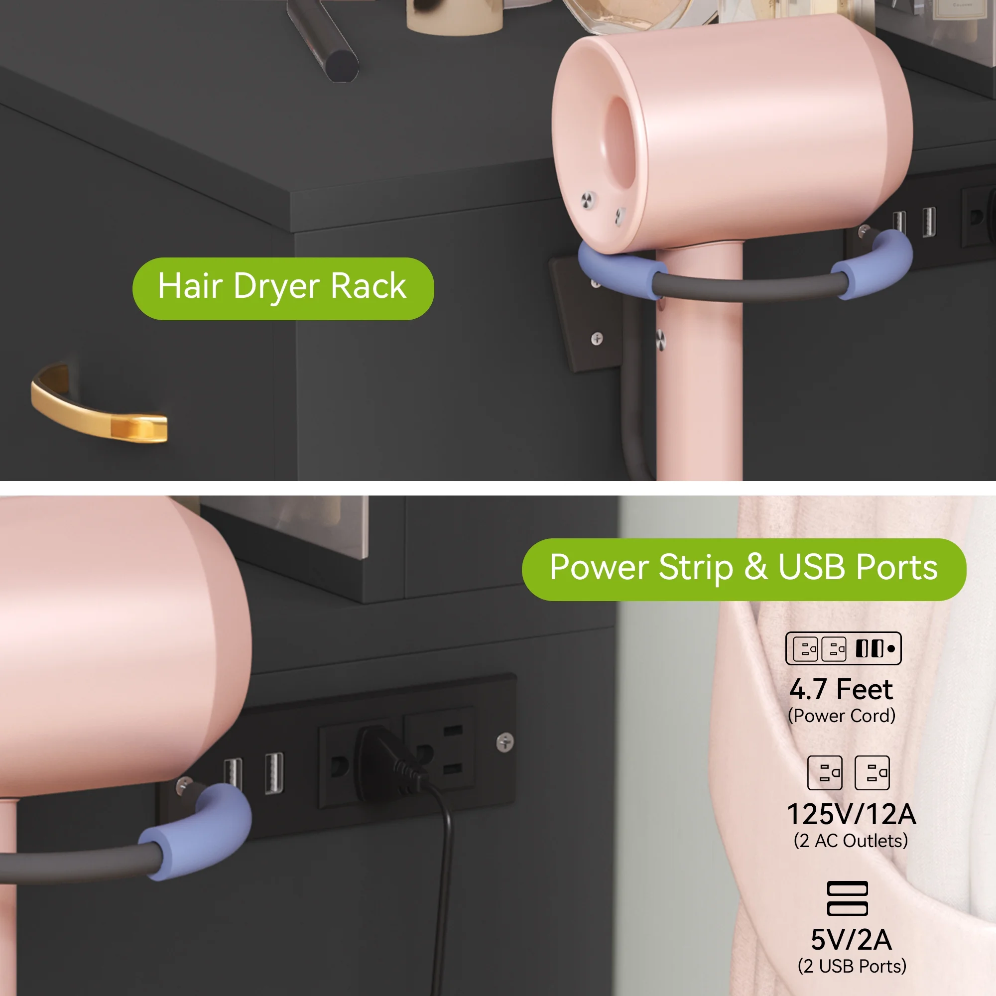 Dextrus Makeup Vanity Desk with Large Lighted Mirror and Storage - Enhance Your Beauty, Routine 4 Drawer Vanity Table with Cushioned Stool, Milky-White