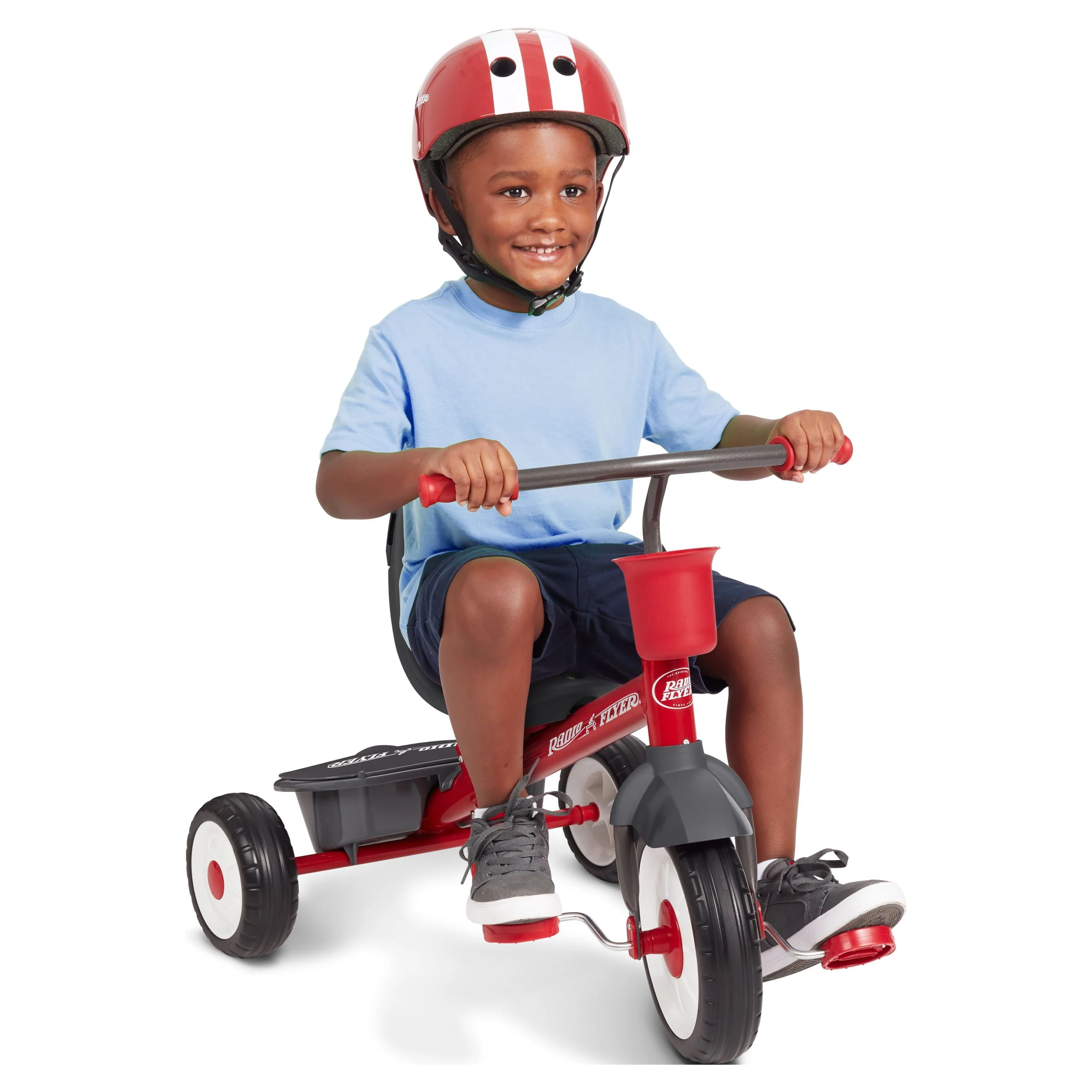 Radio Flyer, 4-in-1 Stroll 'N Trike with Activity Tray, Red & Gray, Convertible Tricycle