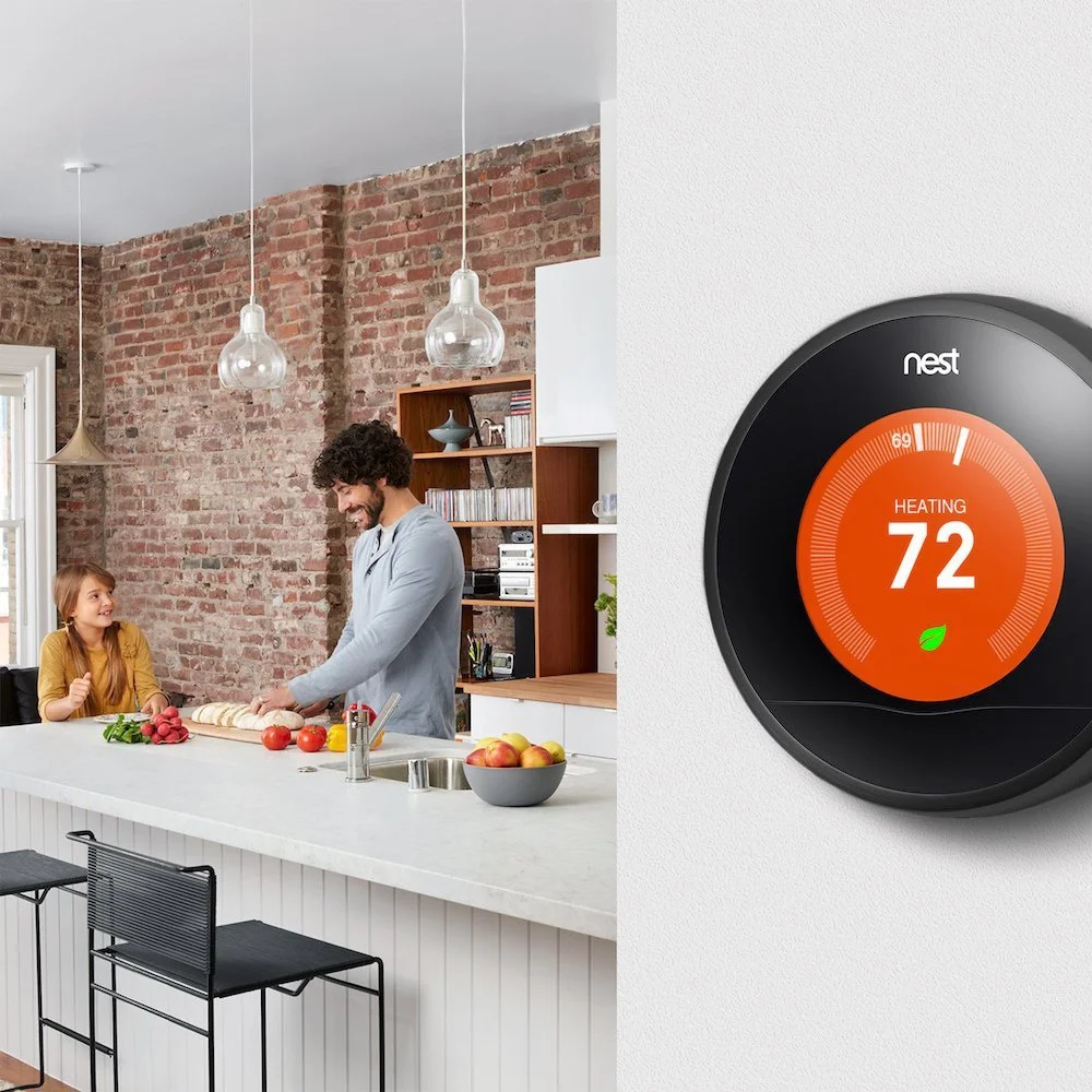 Google Nest Learning Thermostat- 3rd Generation- Mirror Black