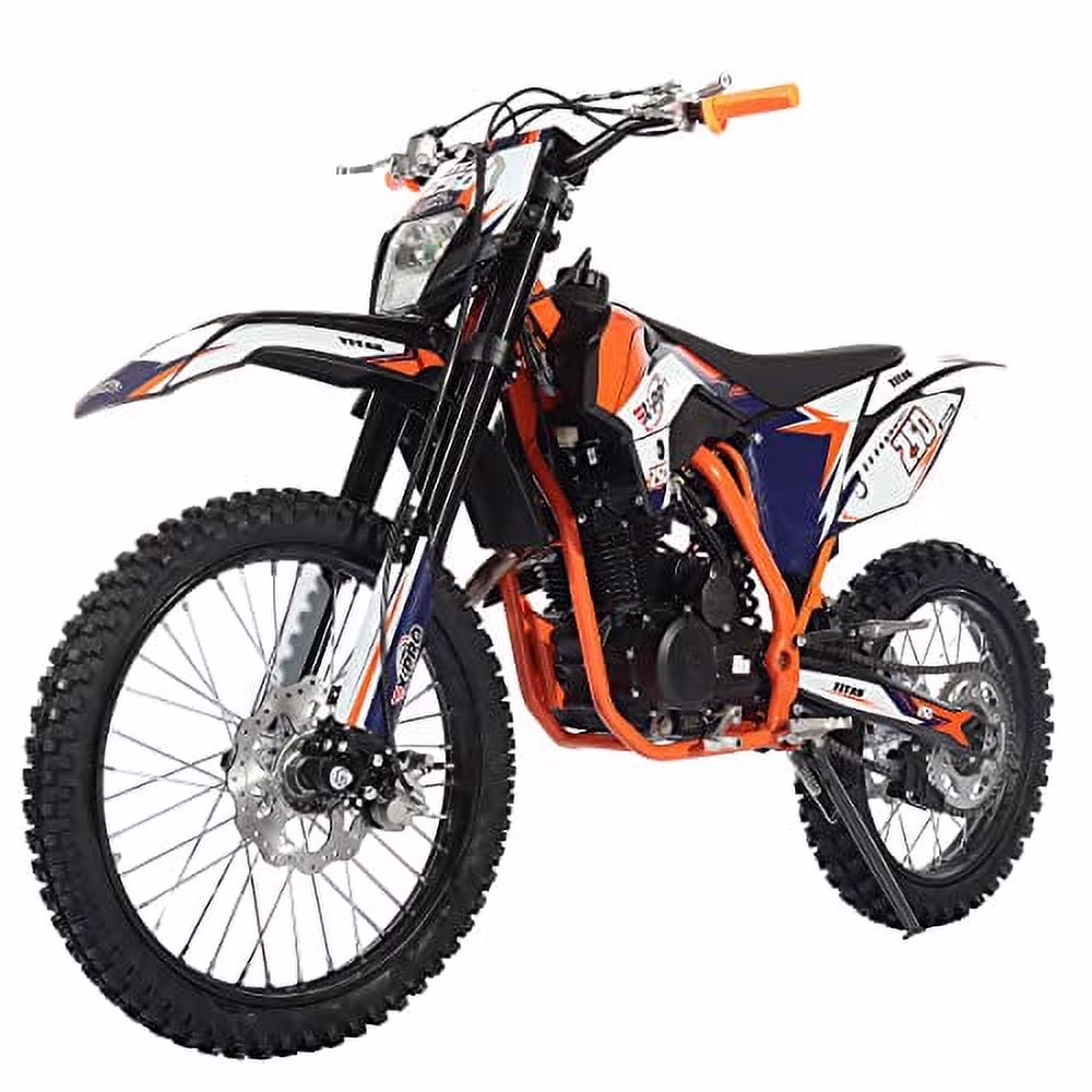 X-Pro Brand New Titan 250cc Gas Pit Dirt Bike with LED Headlight, 5-Speed Manual Transmission, Electric/Kick Start! Big 21