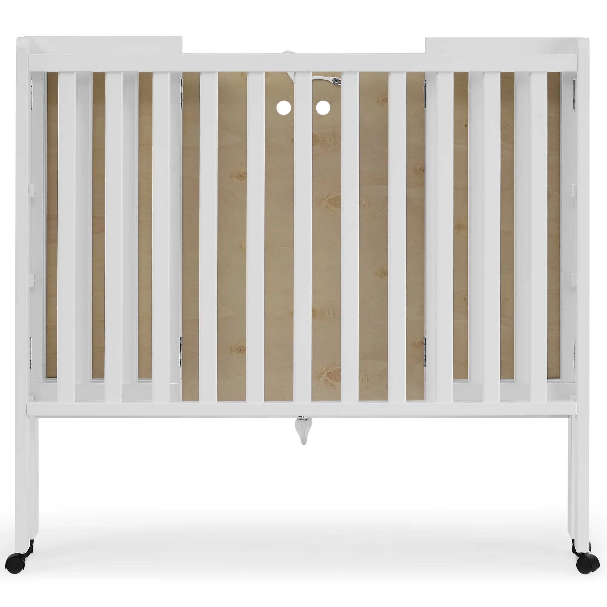 Delta Children Lee Portable Folding Mini Crib with 1.5-Inch Mattress - Greenguard Gold Certified, Bianca White