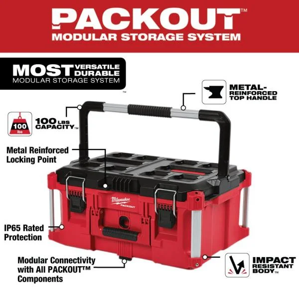 Milwaukee 48-22-8425 100-Pound Capacity Polymer Packout Large Tool Box