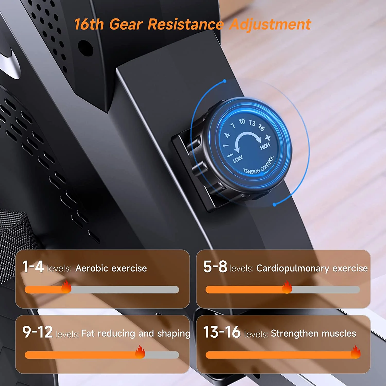 Dripex Magnetic Rowing Machine, Black, 242 lb