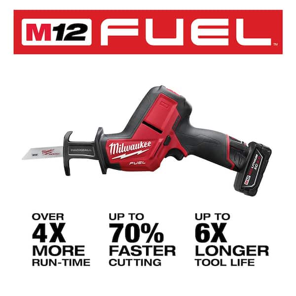 M12 FUEL 12V Lithium-Ion Brushless Cordless HACKZALL Reciprocating Saw Kit with M12 3/8 in. Ratchet