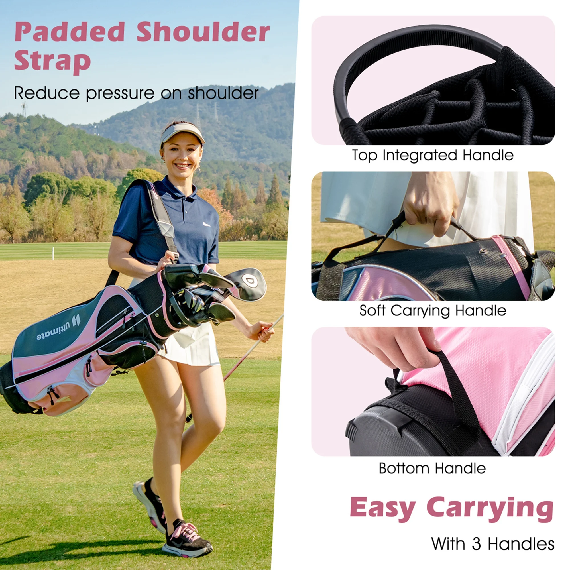 Ultimate Women��s Complete Golf Club Set Golf Club Package Set w/ Rain Hood, Right Hand Purple