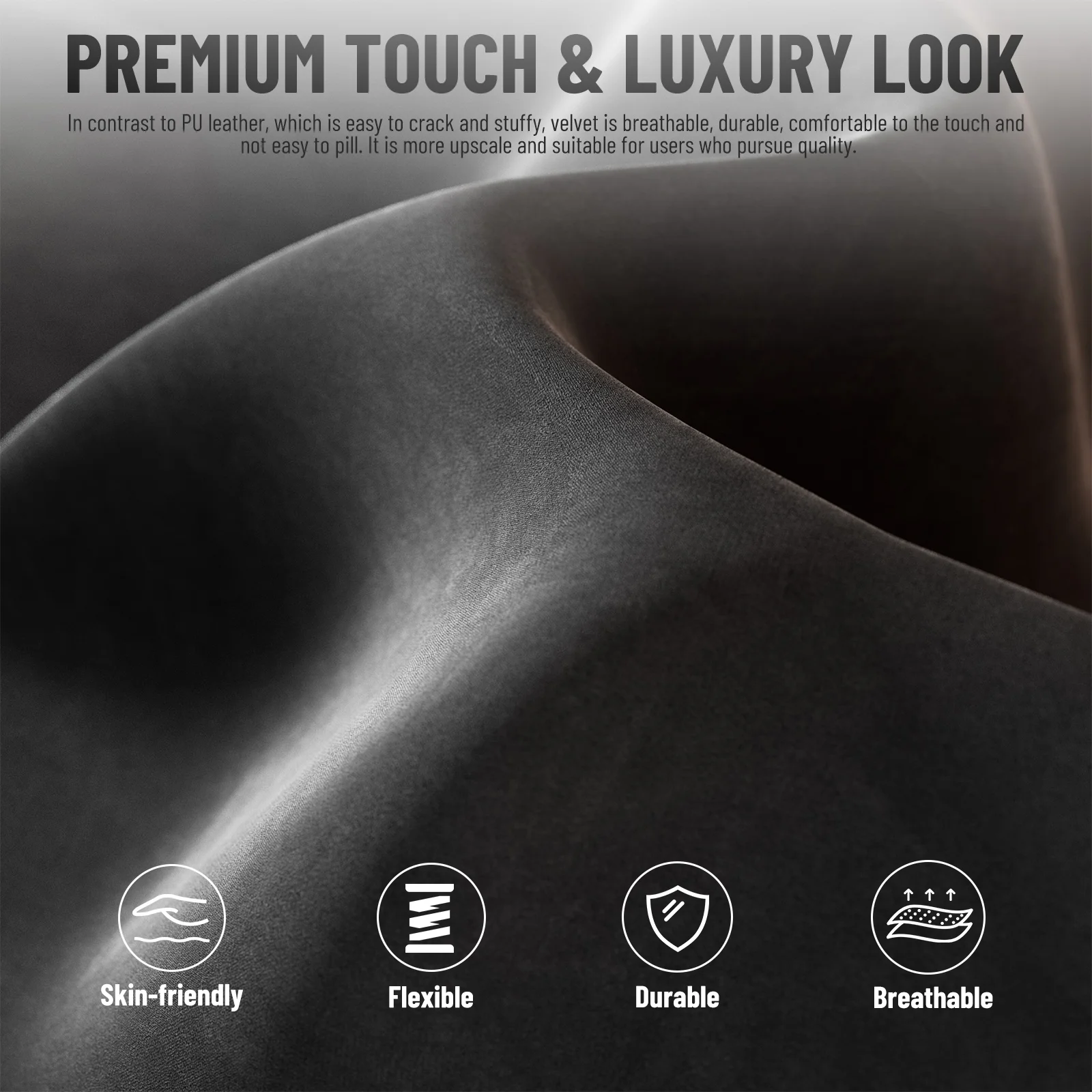 SOONTRANS Gaming Chair for Adults, Velvet Fabric High Back Comfortable Video Game Chair with Footrest and Massage Lumbar Cushion, Racing Computer Desk Chair, Ergonomic Gamer Chair, Black/Grey