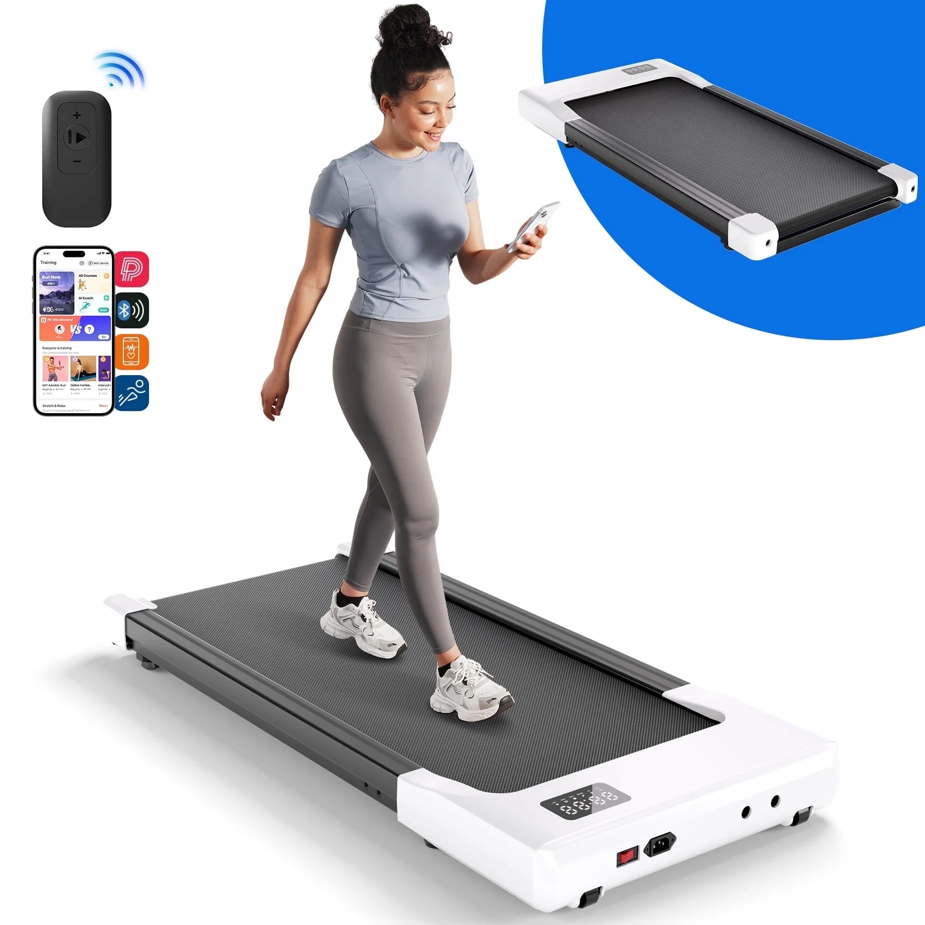 Walking Pad Treadmill with Remote Control,Under Desk Treadmill for Home&Office, 250 lbs Weight Capacity
