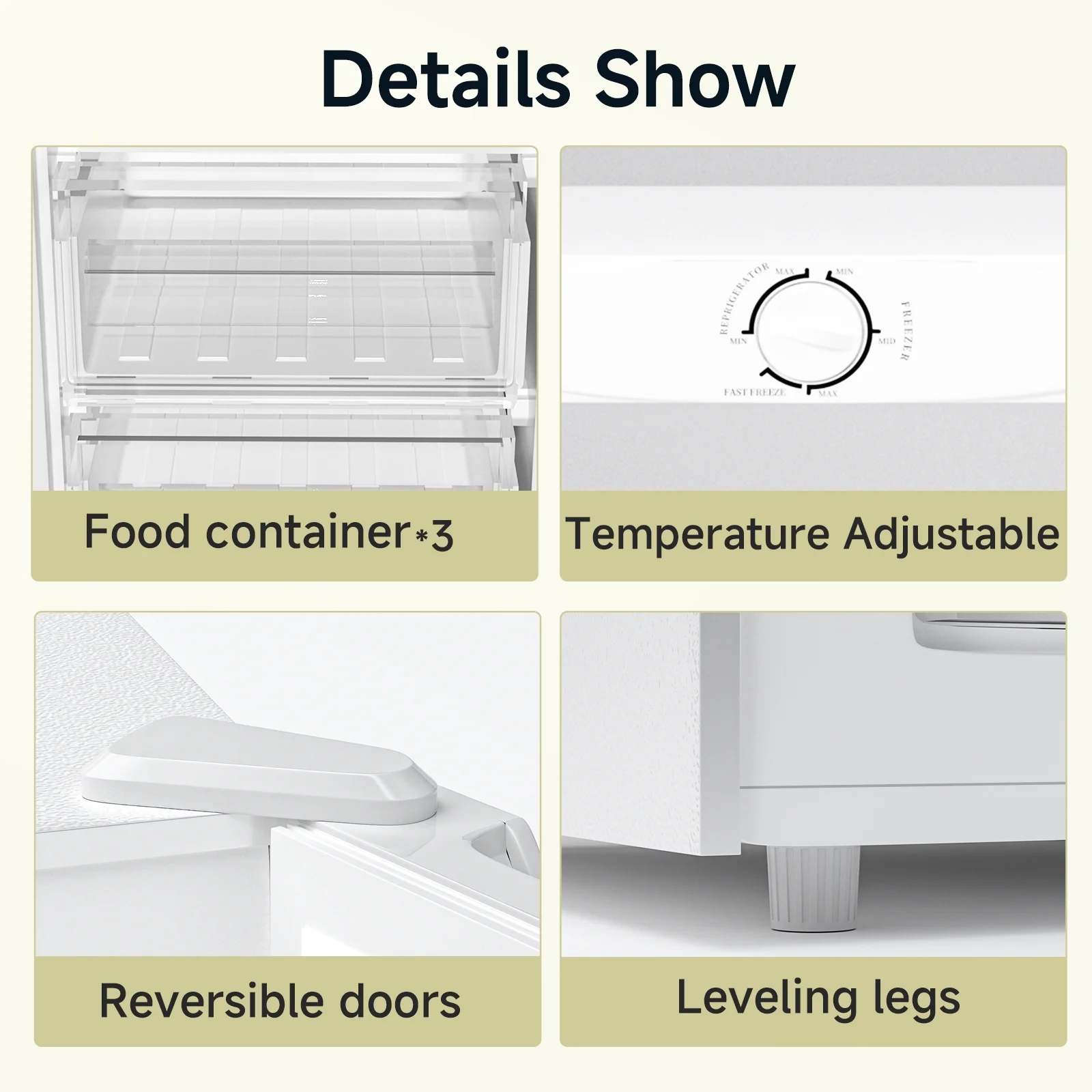 BANGSON Upright Freezer, 7.0 Cu.ft Freestanding Freezer, Convertible Upright Freezer/Refrigerator, Single Door for Kitchen, Office, Apartment, Silver