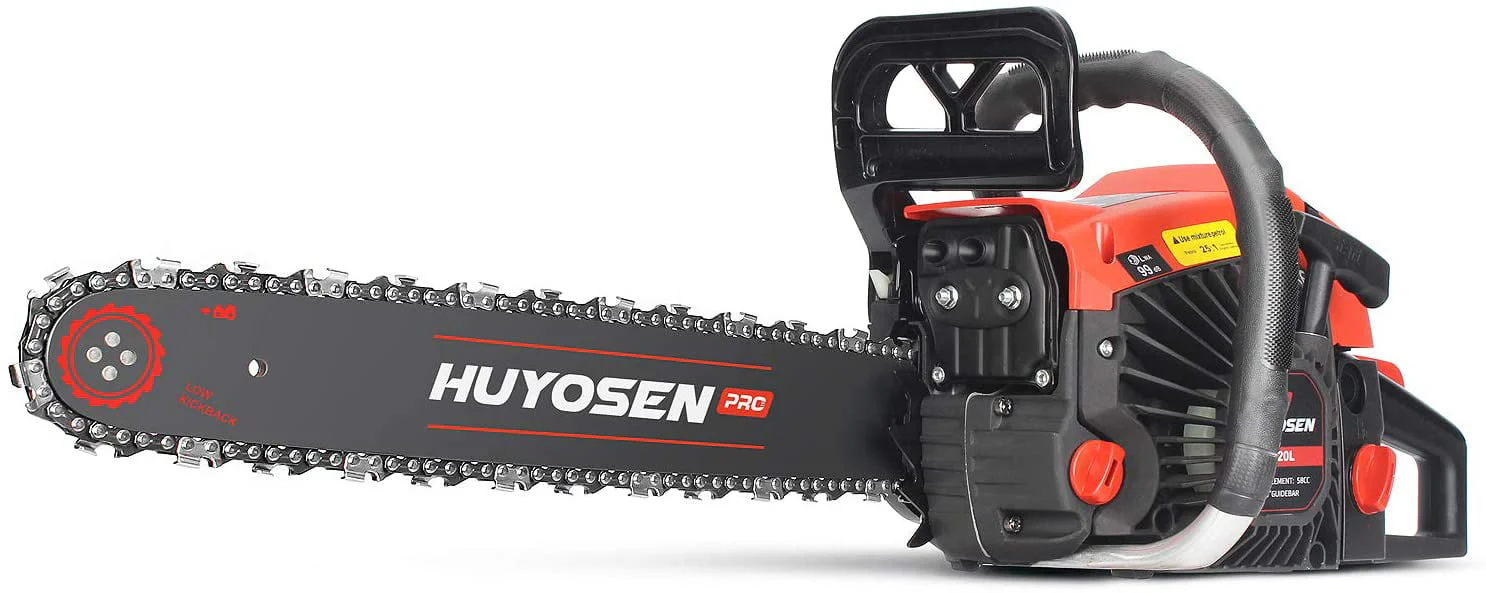 HUYOSEN PRO Professional Gas Chainsaw 25cc 2-Stroke Gas Powered Chain Saw 12-Inch Chainsaw Chain with Tool Kit for Cutting Forest Wood Garden Trimming Tools