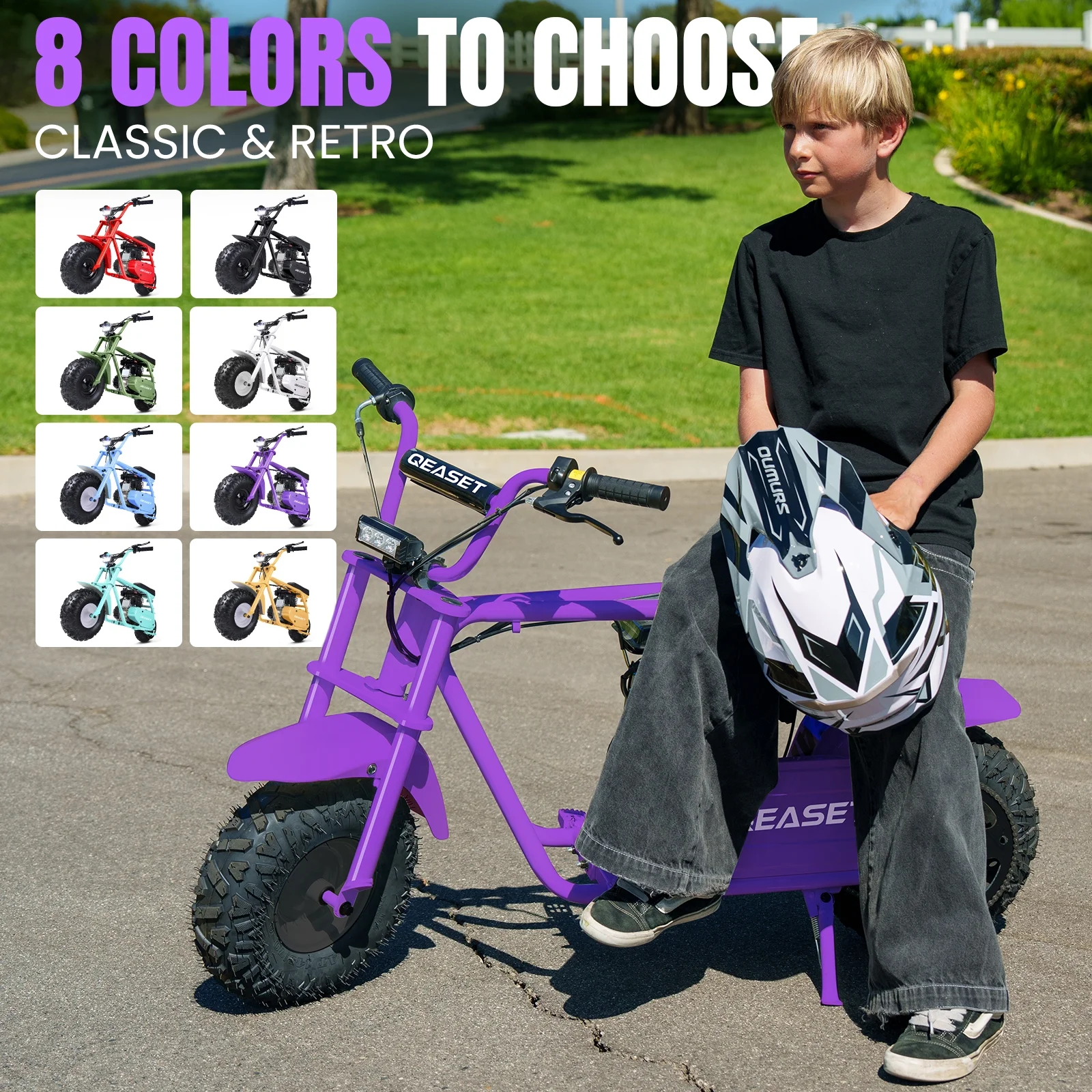 QEASET MB001 Gas Powered Mini Dirt Bike 99CC for Teens and Adults, 25MPH Off Road Motorcycle, Weight Support Up to 200 LBS - Black