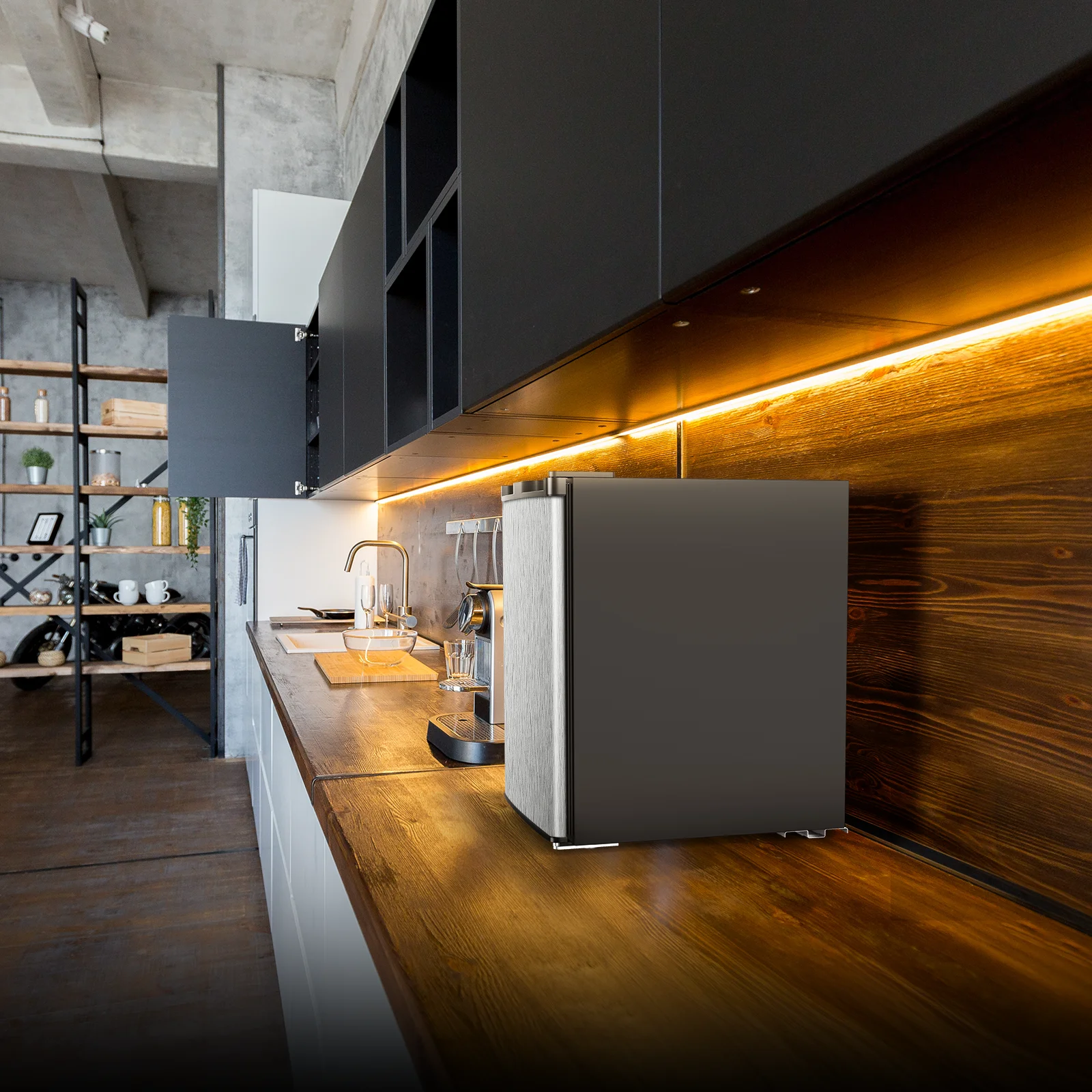 KNDKO 1.2Cu.ft Upright Freezer, Mini Freezer with Reversible Door, Perfect for Home/Office/Dorm, Black