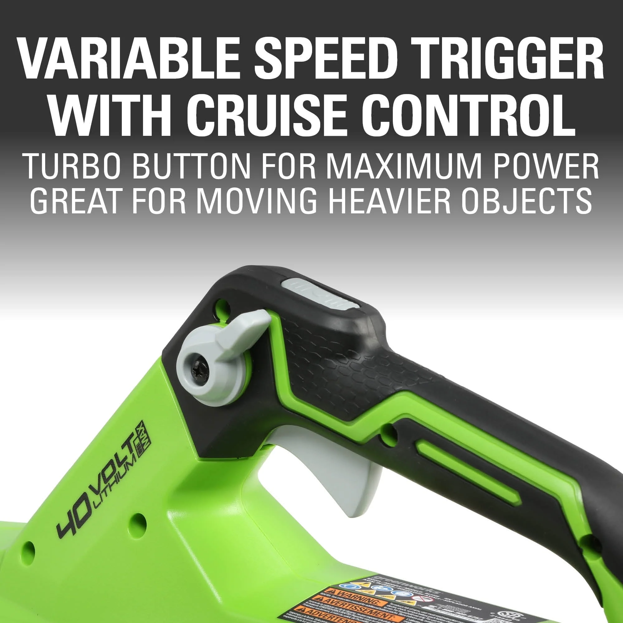 Greenworks 40V (120 mph / 450 cfm) Axial Blower, 2.5Ah Battery and Charger