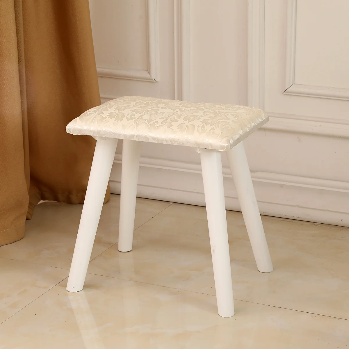 Ktaxon Vanity Set with Round Lighted Mirror, Makeup Dressing Table with 8 Light Bulbs & Cushioned Stool Set,Bedroom Vanities Set Black