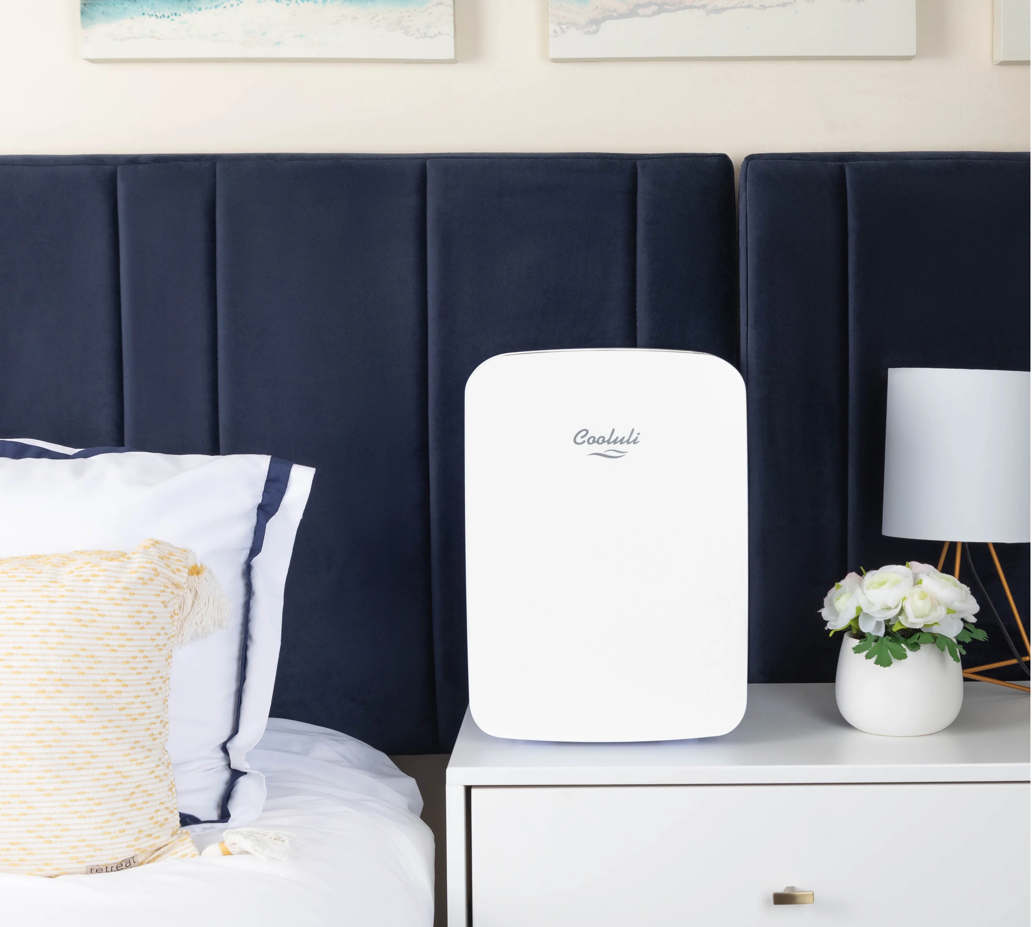 Cooluli Infinity Black 15 Liter Compact Portable Cooler Warmer Mini Fridge for Bedroom, Office, Dorm, Car - Great for Skincare & Cosmetics (110-240V/12V)