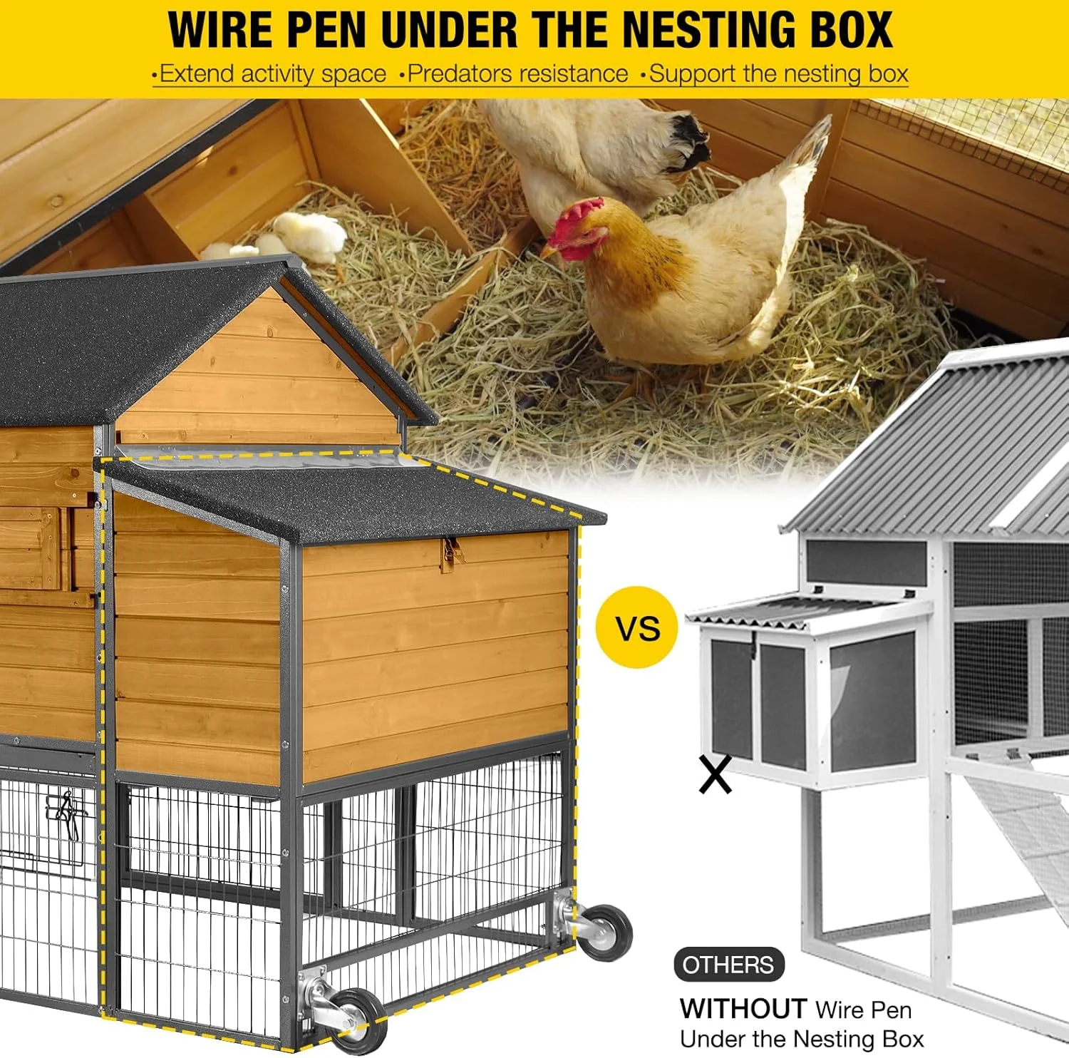 AIVITUVIN Mobile Chicken Coop 85