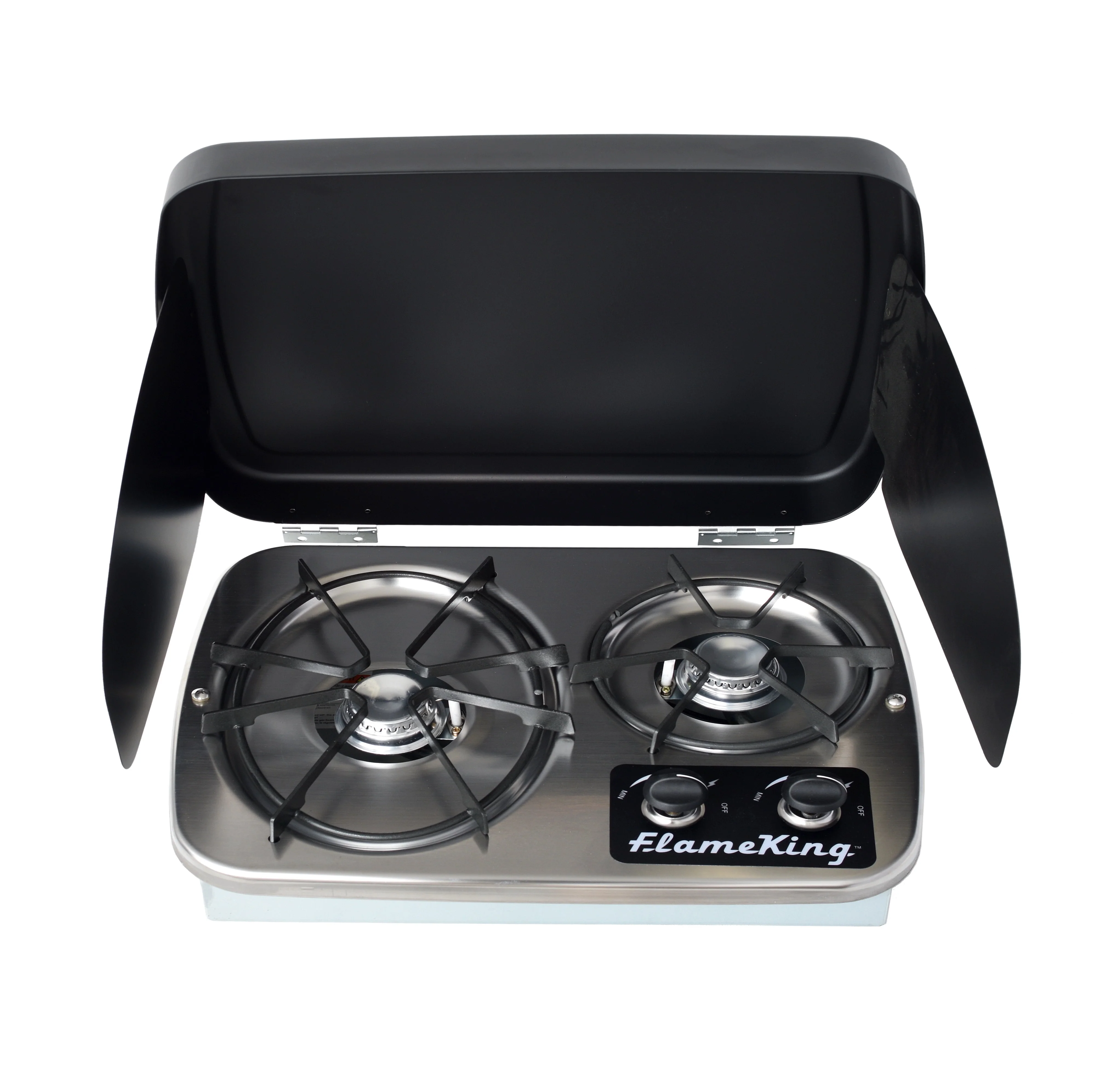 Flame King YSNHT600 2-Burner Built-in RV Cooktop Propane Stove