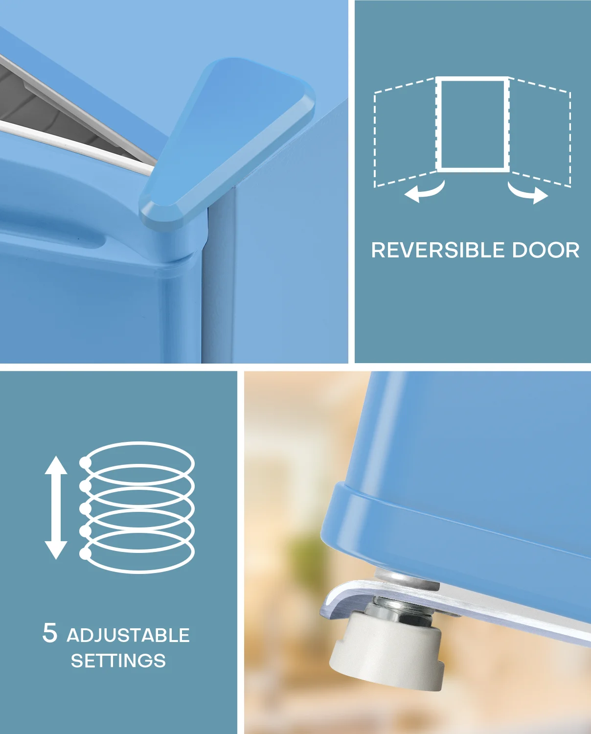 Upstreman 1.7 Cu ft Mini Fridge with Freezer Single Door Compact Refrigerator, Low Noise, Energy Saving, Adjustable Temperature, Reversible Door, for Home Office Dorm, Black FR17