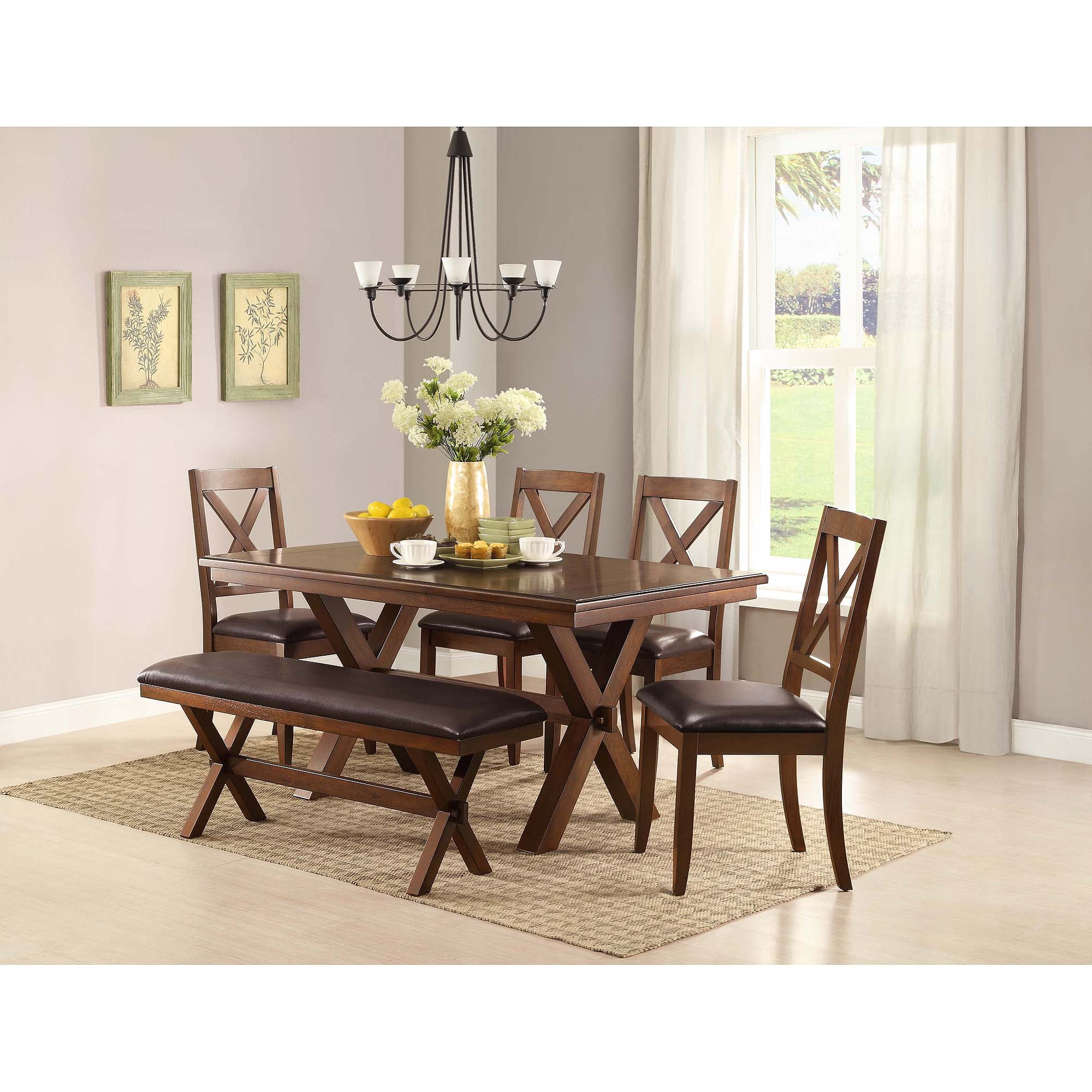 Better Homes & Gardens Maddox Crossing Dining Table, Brown Finish