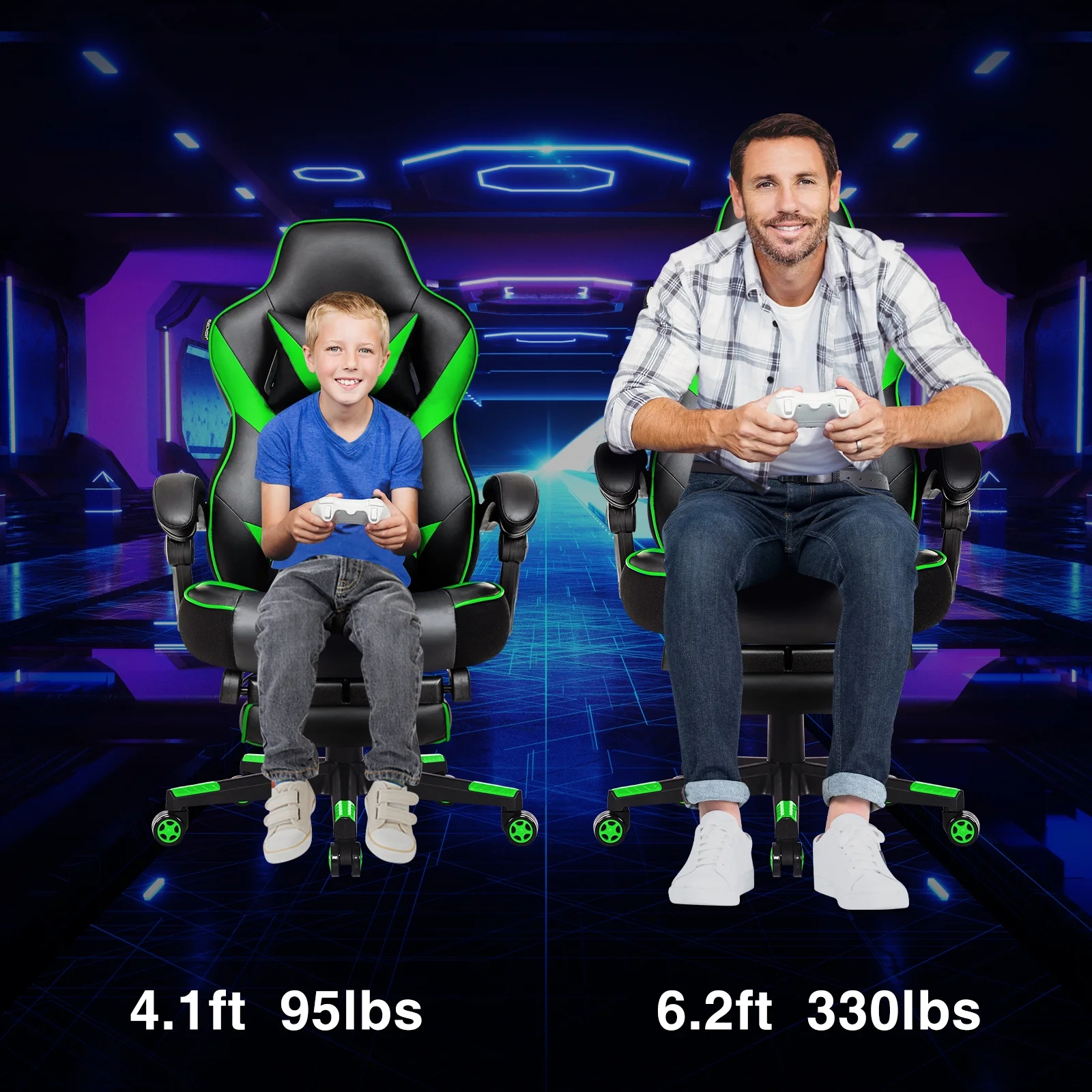 Elecwish Adjustable & Ergonomic Swivel Gaming Chair, White