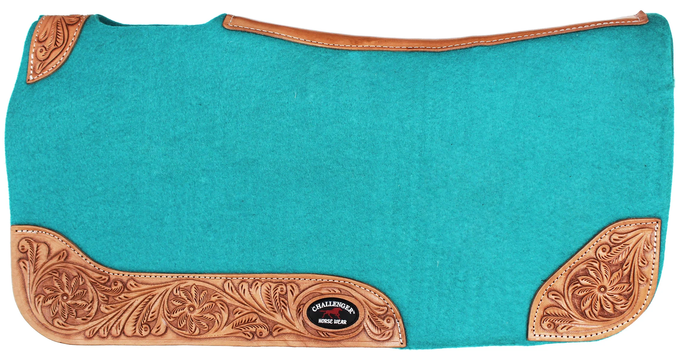 Horse SADDLE PAD Western Contoured Mohair Wool Felt Moisture Wick Teal 39RT03TL