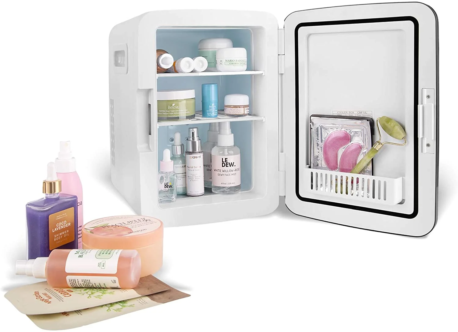 Cooluli Classic White 10 Liter Compact Portable Cooler Warmer Mini Fridge for Bedroom, Office, Dorm, Car - Great for Skincare & Cosmetics (110-240V/12V)