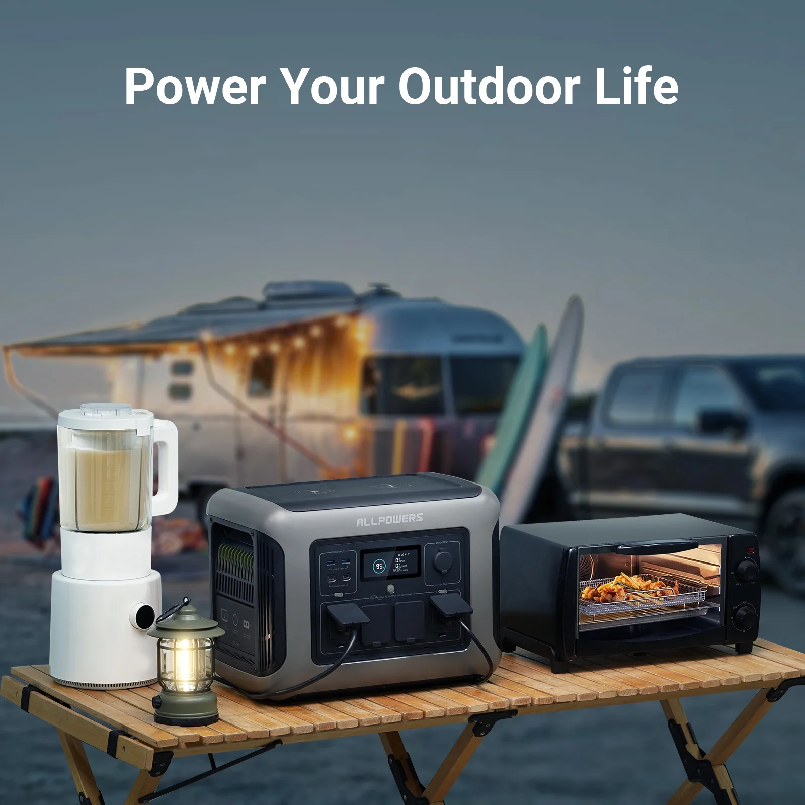 ALLPOWERS R1500 Portable Power Station 1600W, 1056Wh LiFePO4 Battery Solar Generator with 35dB Ultra-Quiet Operation, 1Hr Fast Charge, 15ms UPS for Home Backup, Indoor CPAP, Camping & RV
