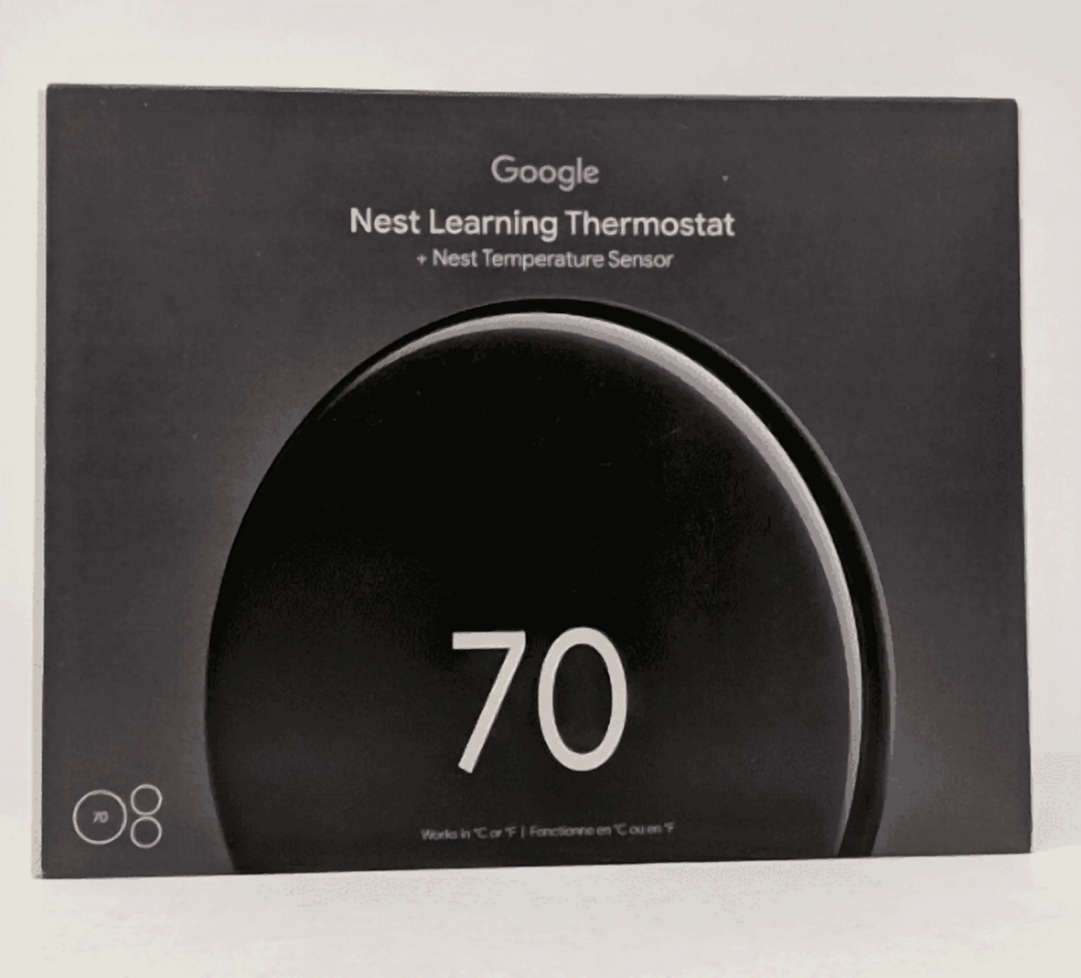 Google Nest Learning 4th Gen learning Thermostat With 2 Pack Google Nest Temperature Sensor 2nd Gen - Polished Obsidian - GA05557-US