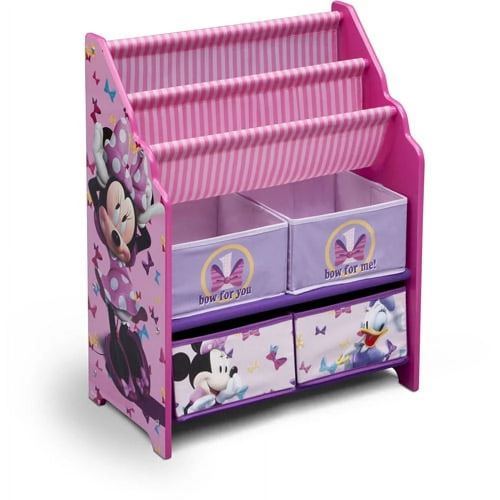 Disney Minnie Mouse Book & Toy Organizer by Delta Children, Greenguard Gold, Cube Bookcase