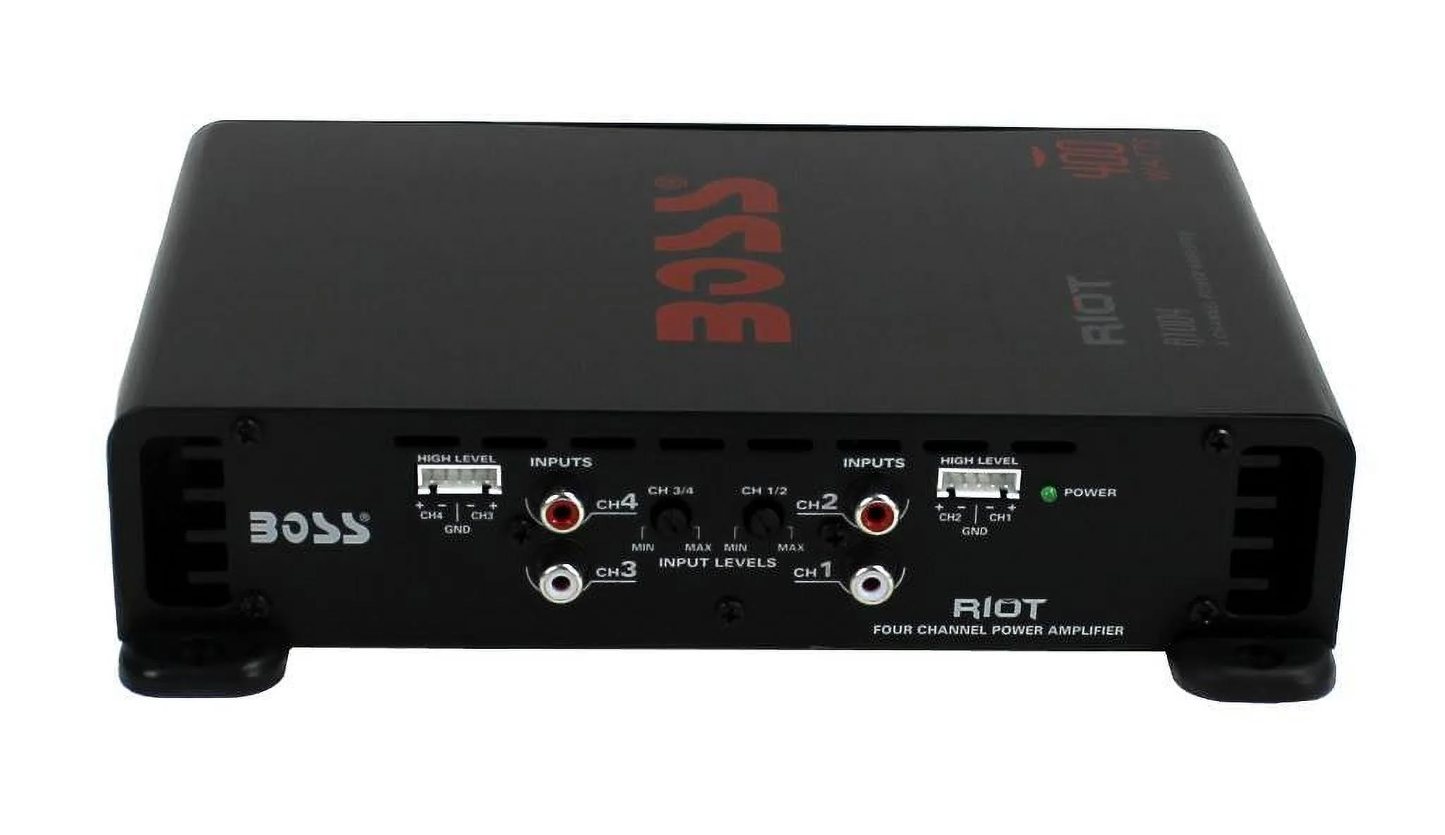 BOSS Audio R1004 Riot 400W 4 Channel Car Power Amplifier Mosfet w/ 8 Ga Amp Kit
