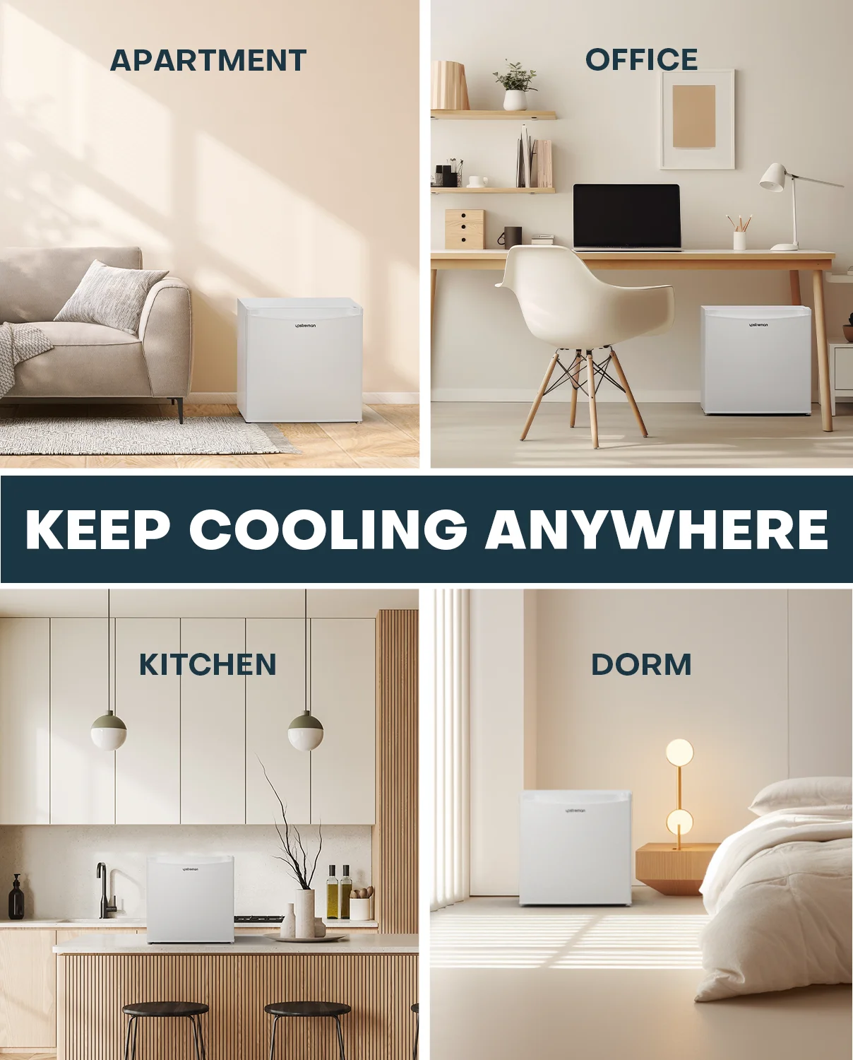 Upstreman 1.7 Cu ft Mini Fridge with Freezer Single Door Compact Refrigerator, Low Noise, Energy Saving, Adjustable Temperature, Reversible Door, for Home Office Dorm, Black FR17